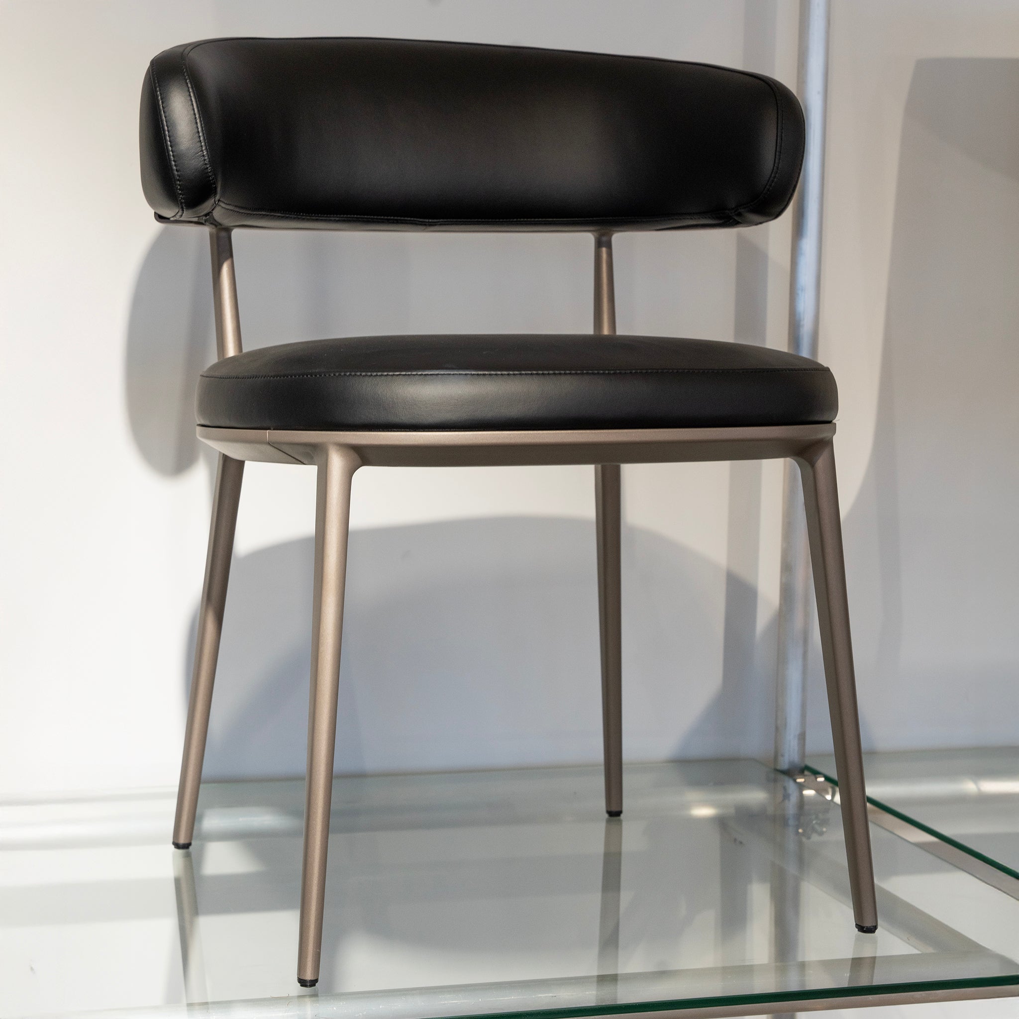 Contoured Leather Dining Chair