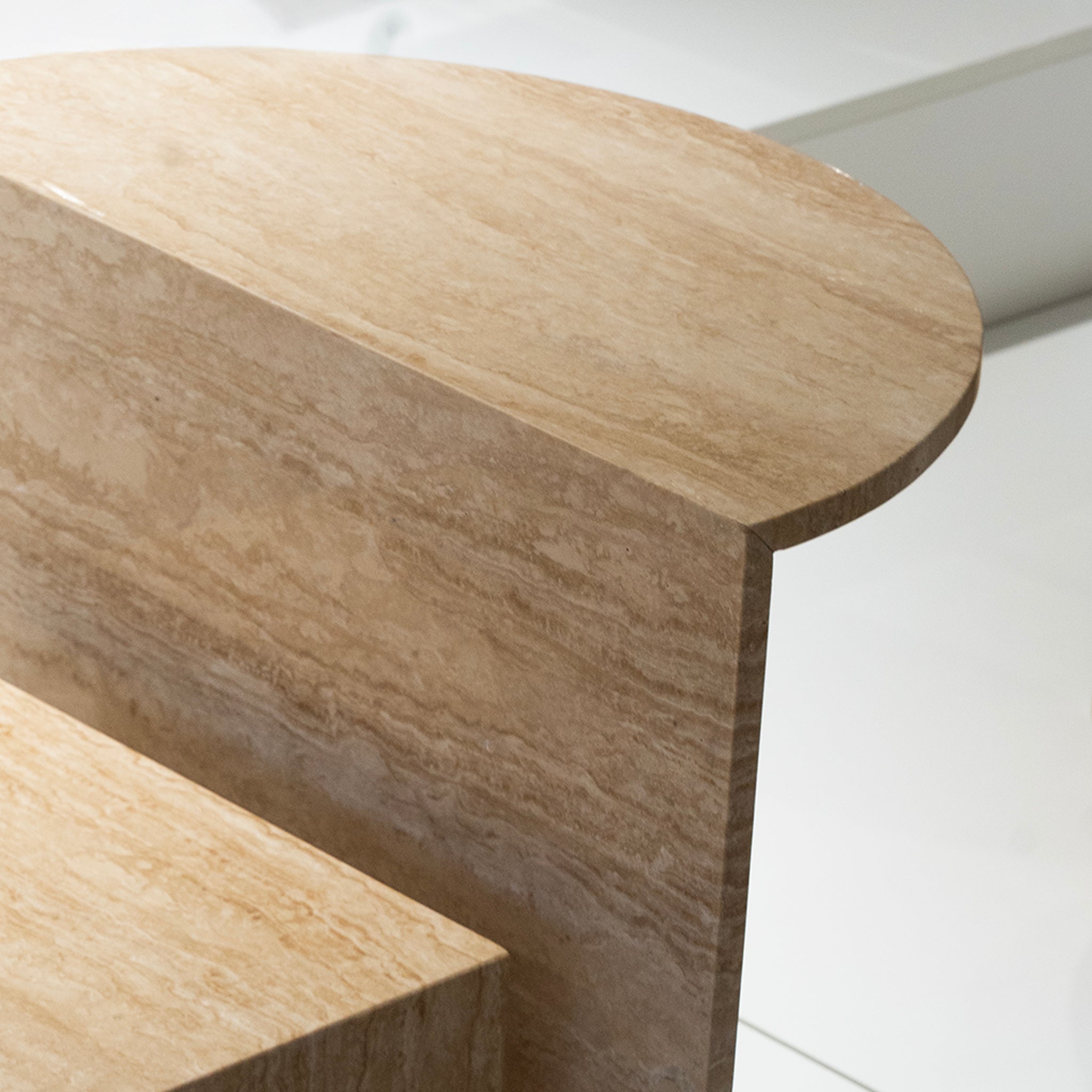 Geometric Stone Side Table Duo