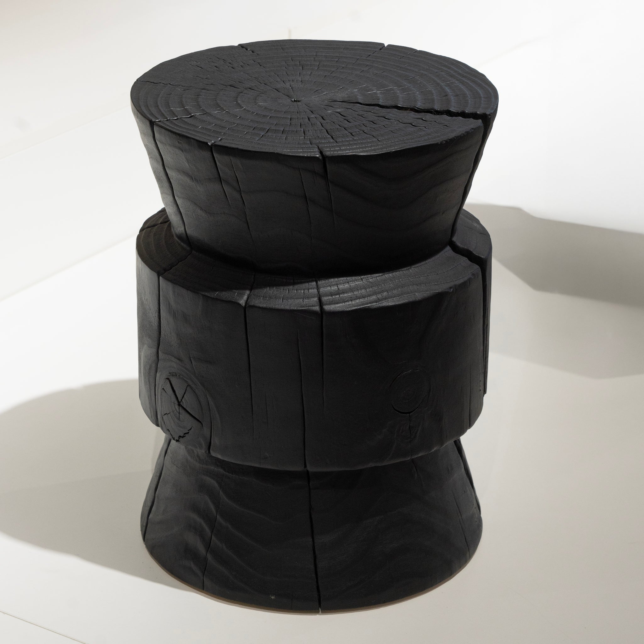 Carved Wood Accent Stool