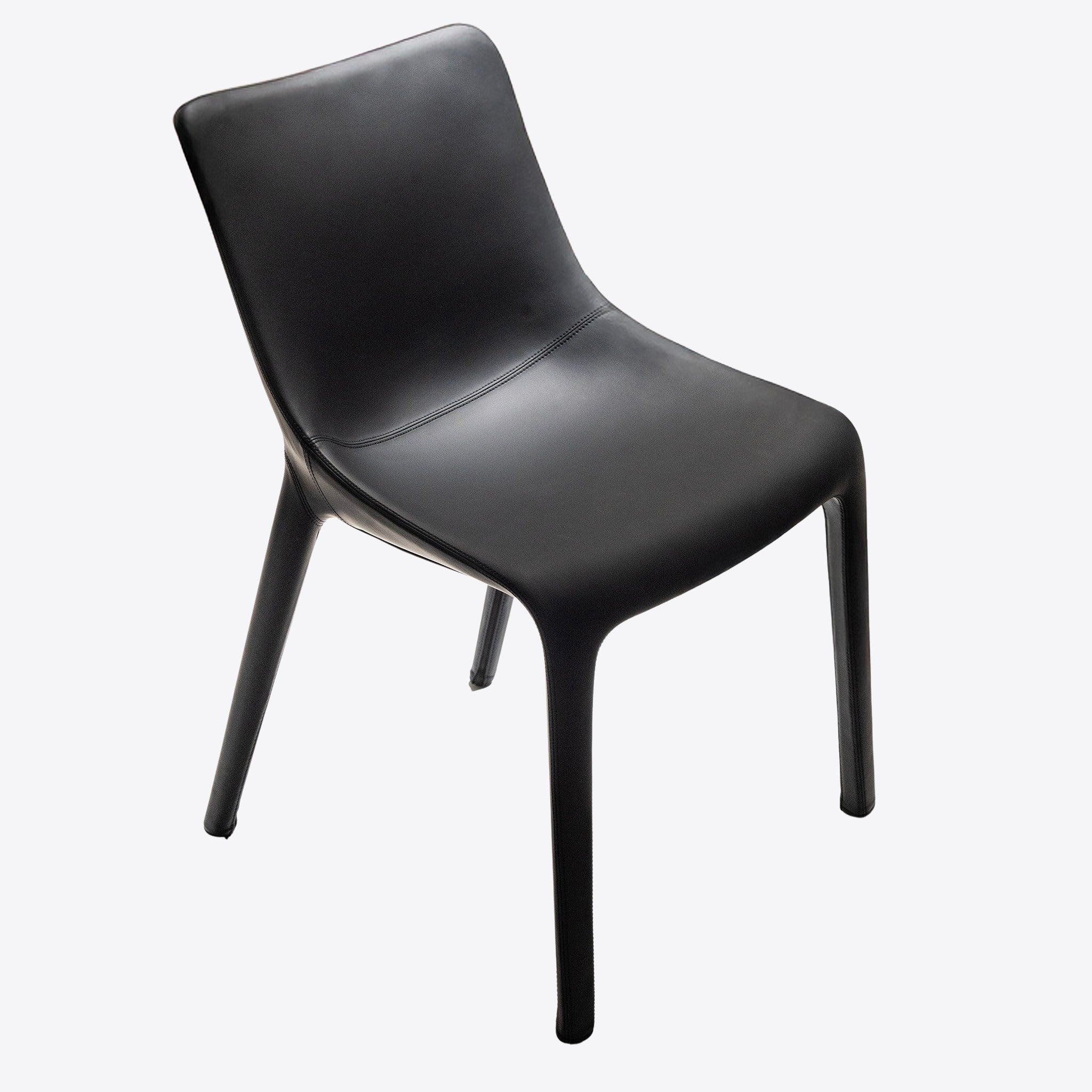 Contoured Black Leather Chair