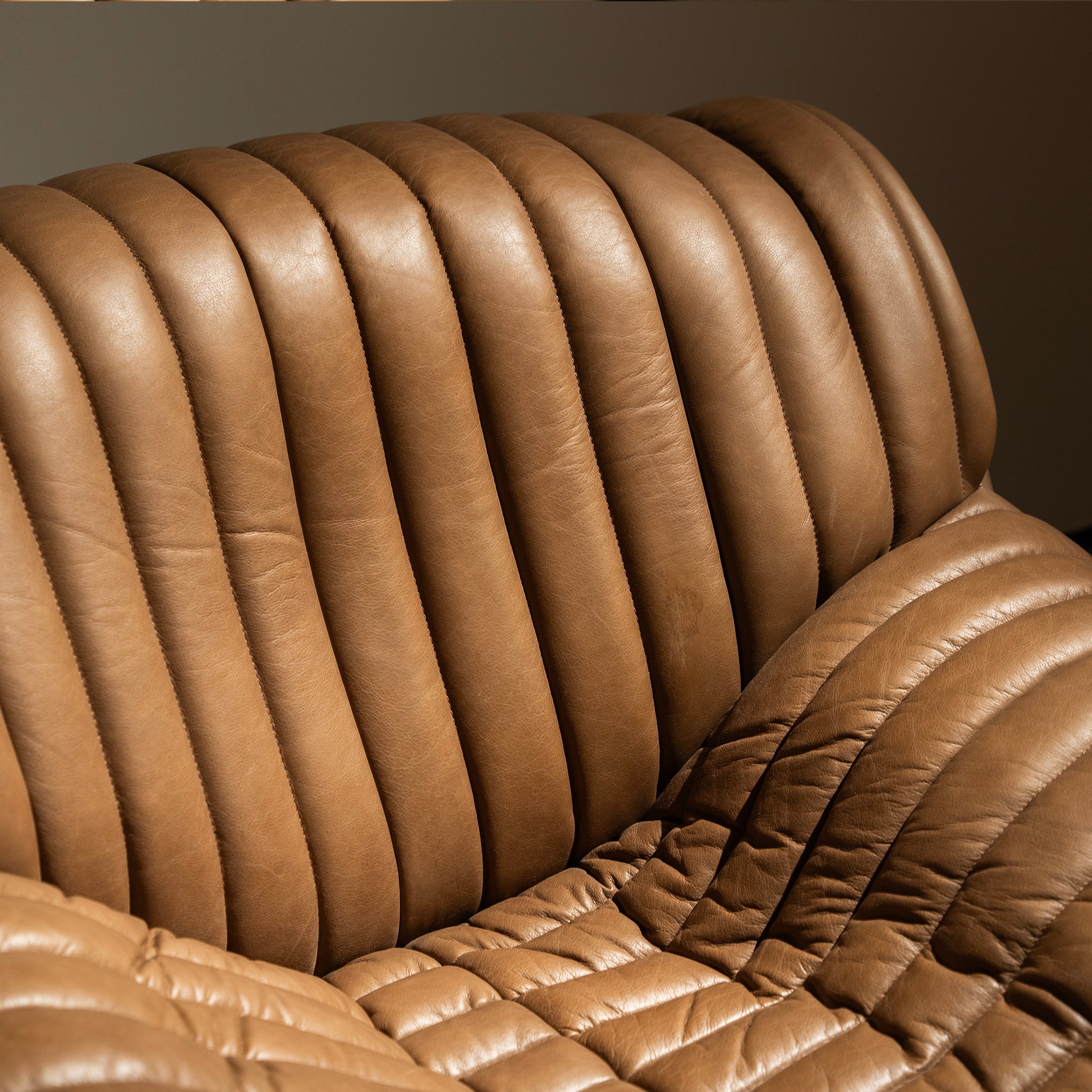 Channeled Leather Lounger