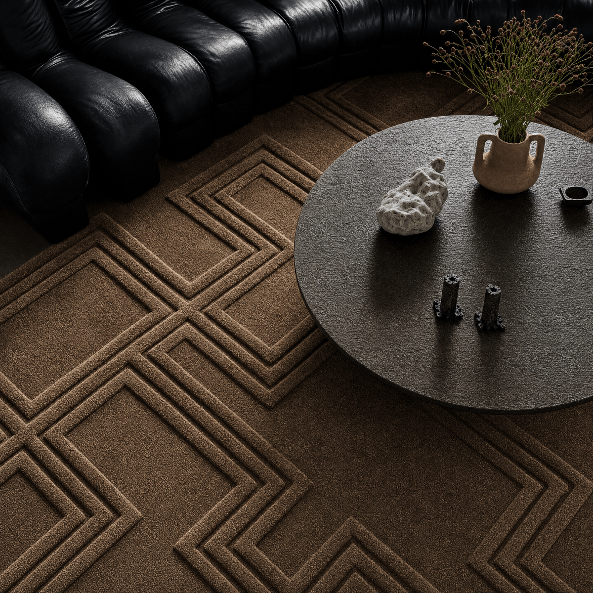 Art Deco Maze Tufted Rug - FURNIBLE.