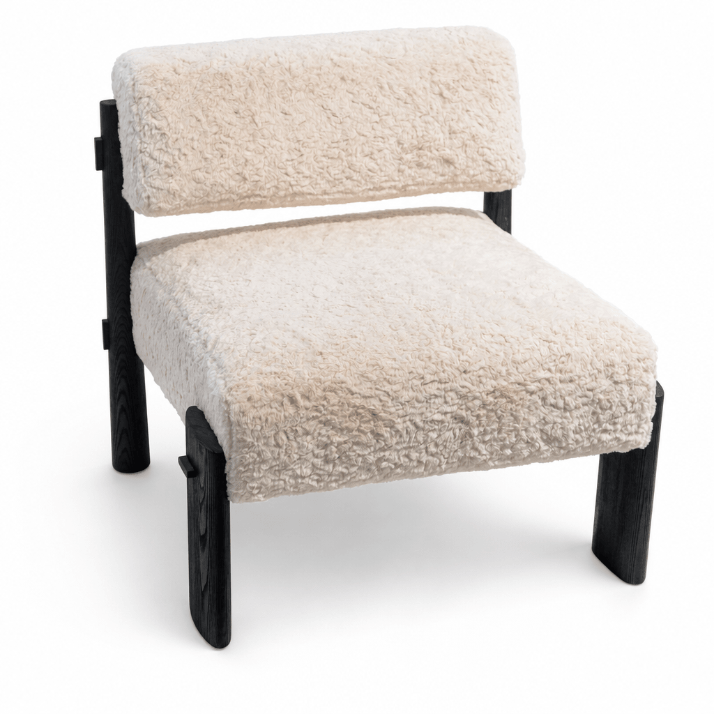 Bouclé Block Accent Chair - FURNIBLE.