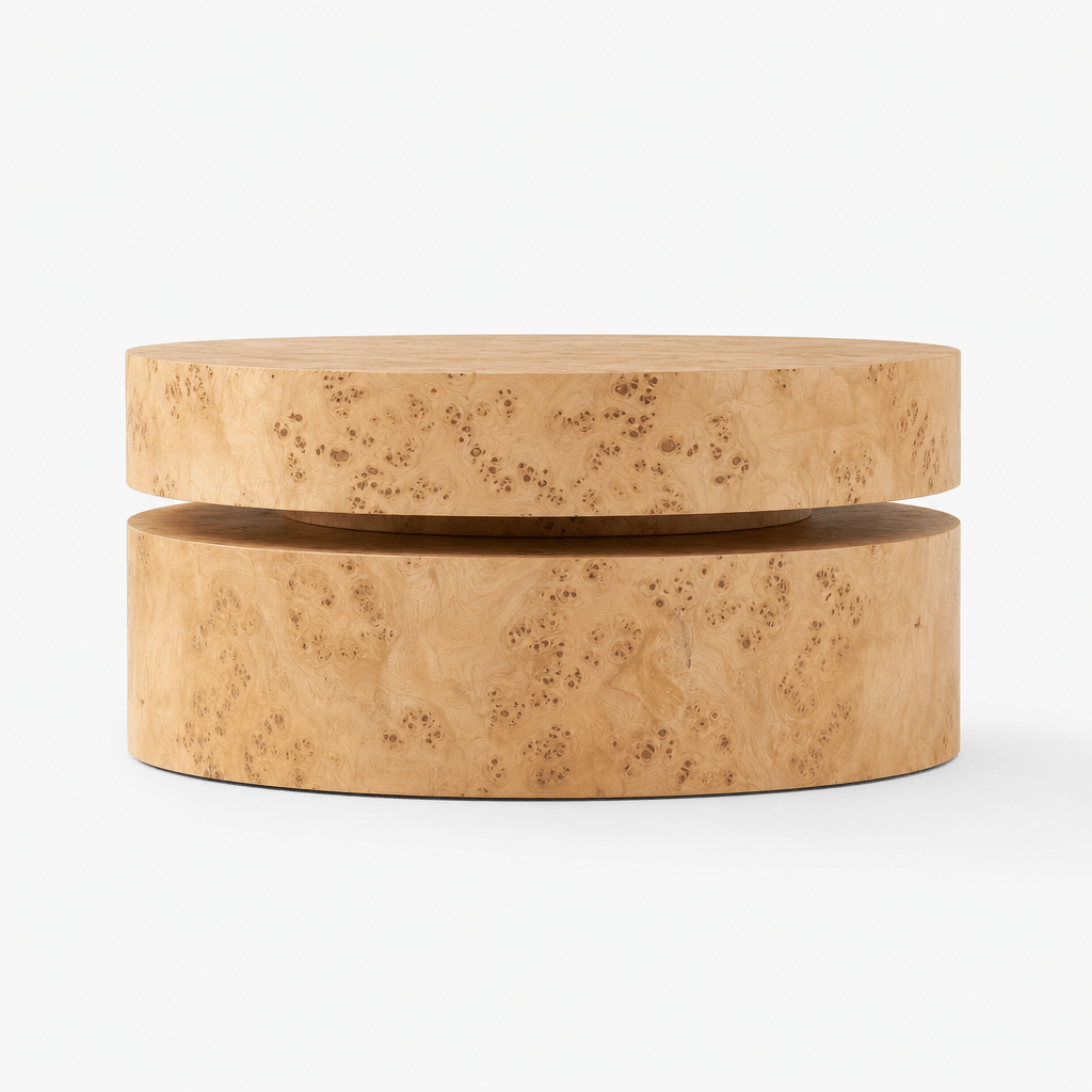 Burl Drum Coffee Table - FURNIBLE.