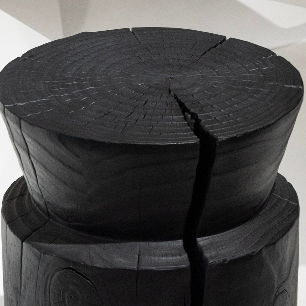 Carved Wood Accent Stool - FURNIBLE.