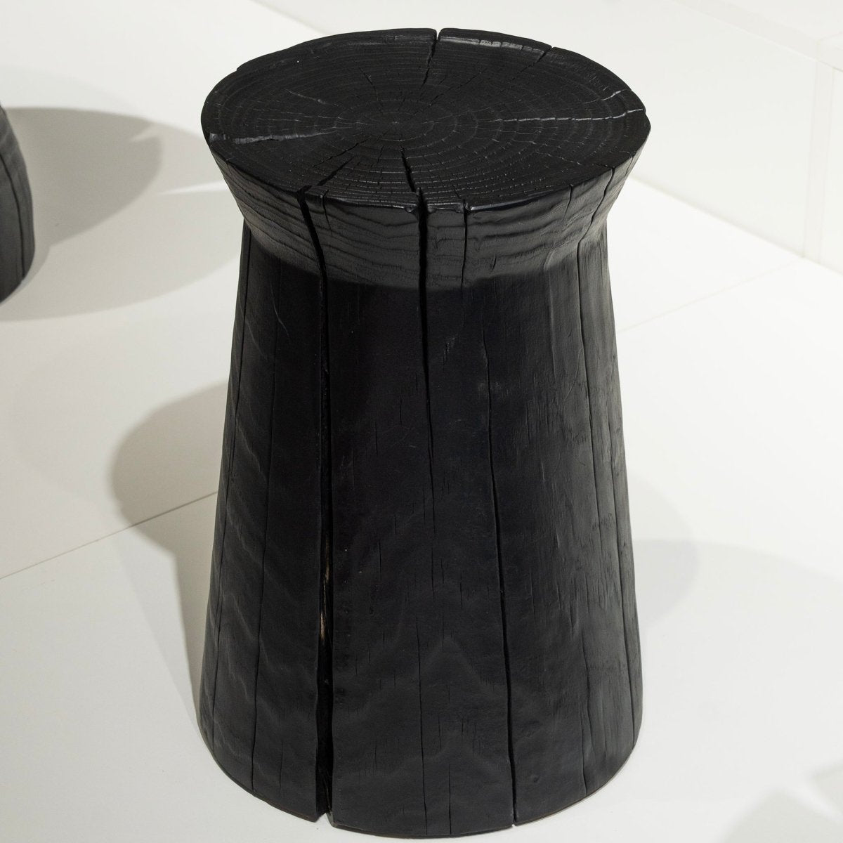 Charred Wood Stool - FURNIBLE.
