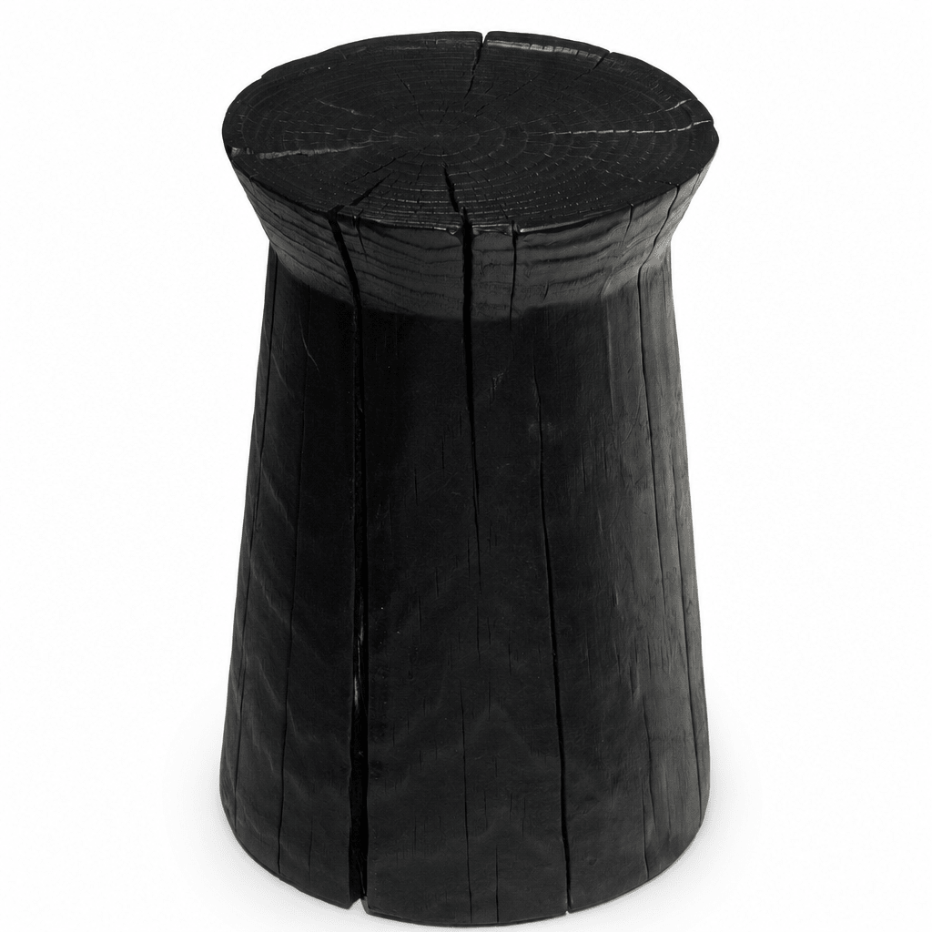Charred Wood Stool - FURNIBLE.