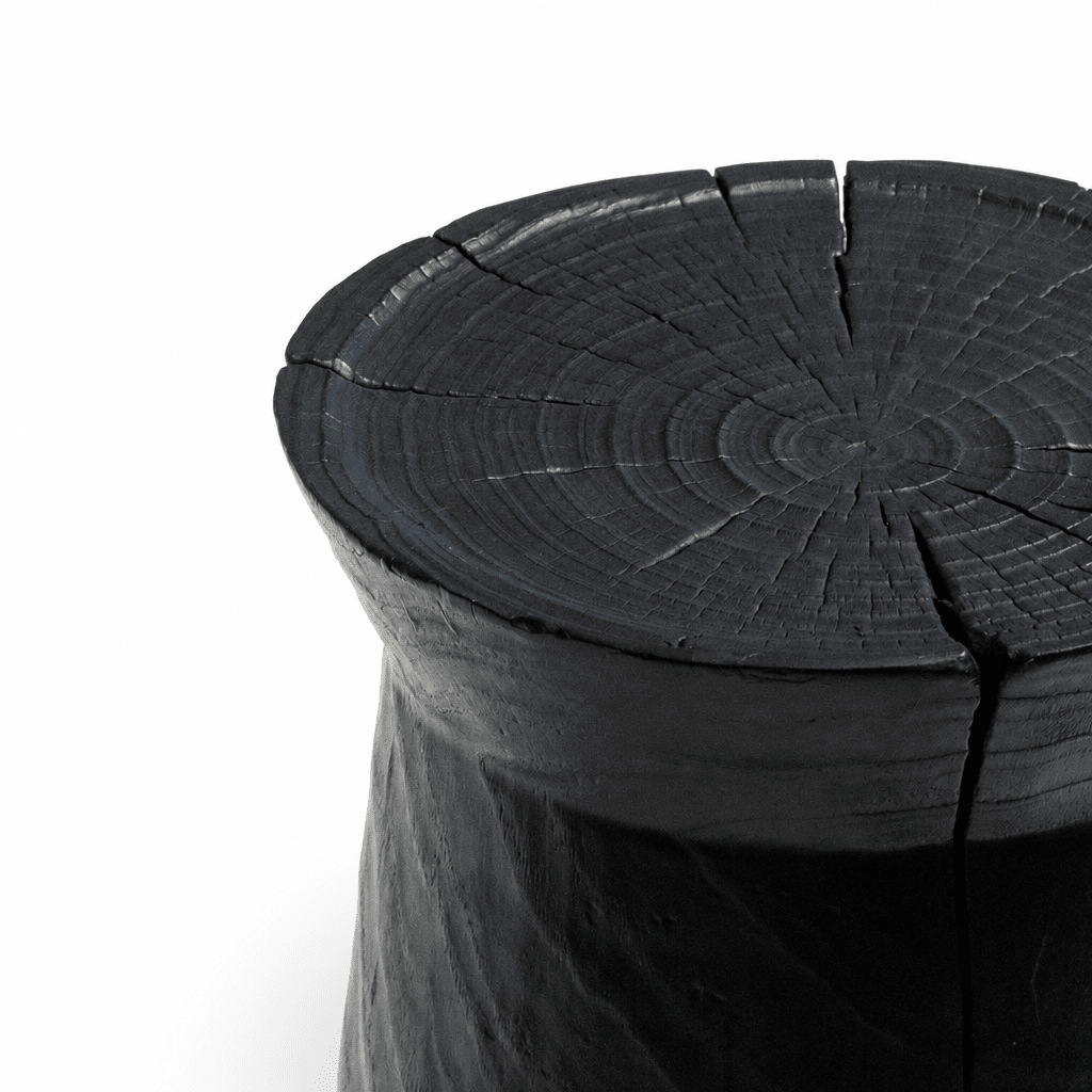 Charred Wood Stool - FURNIBLE.