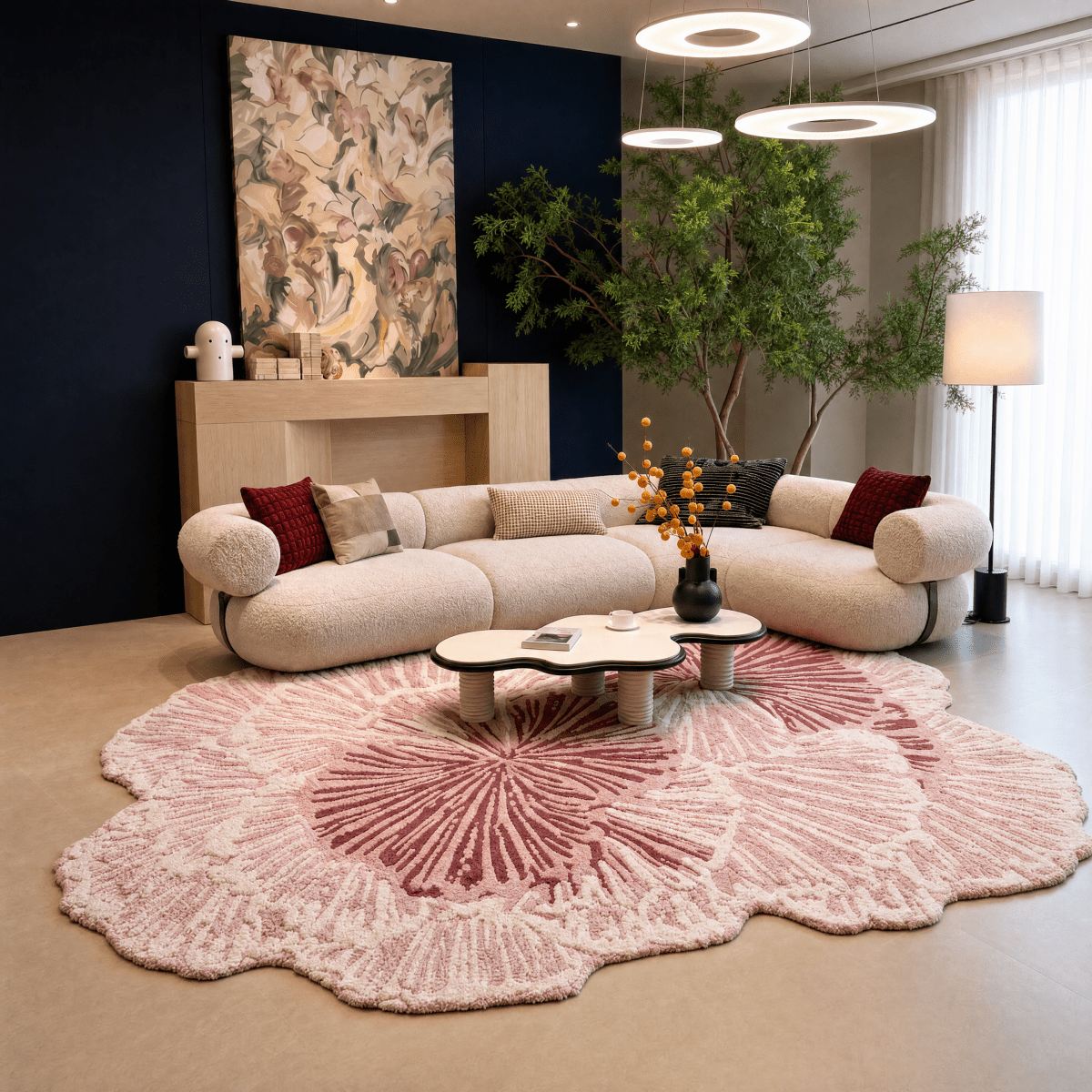 Coral Bloom Tufted Rug - FURNIBLE.
