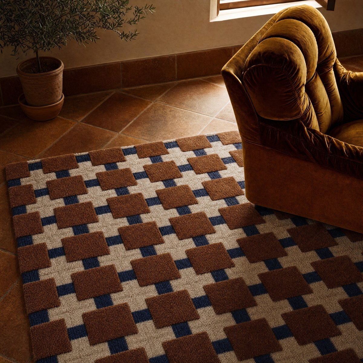 Geometric Grid Rug - FURNIBLE.