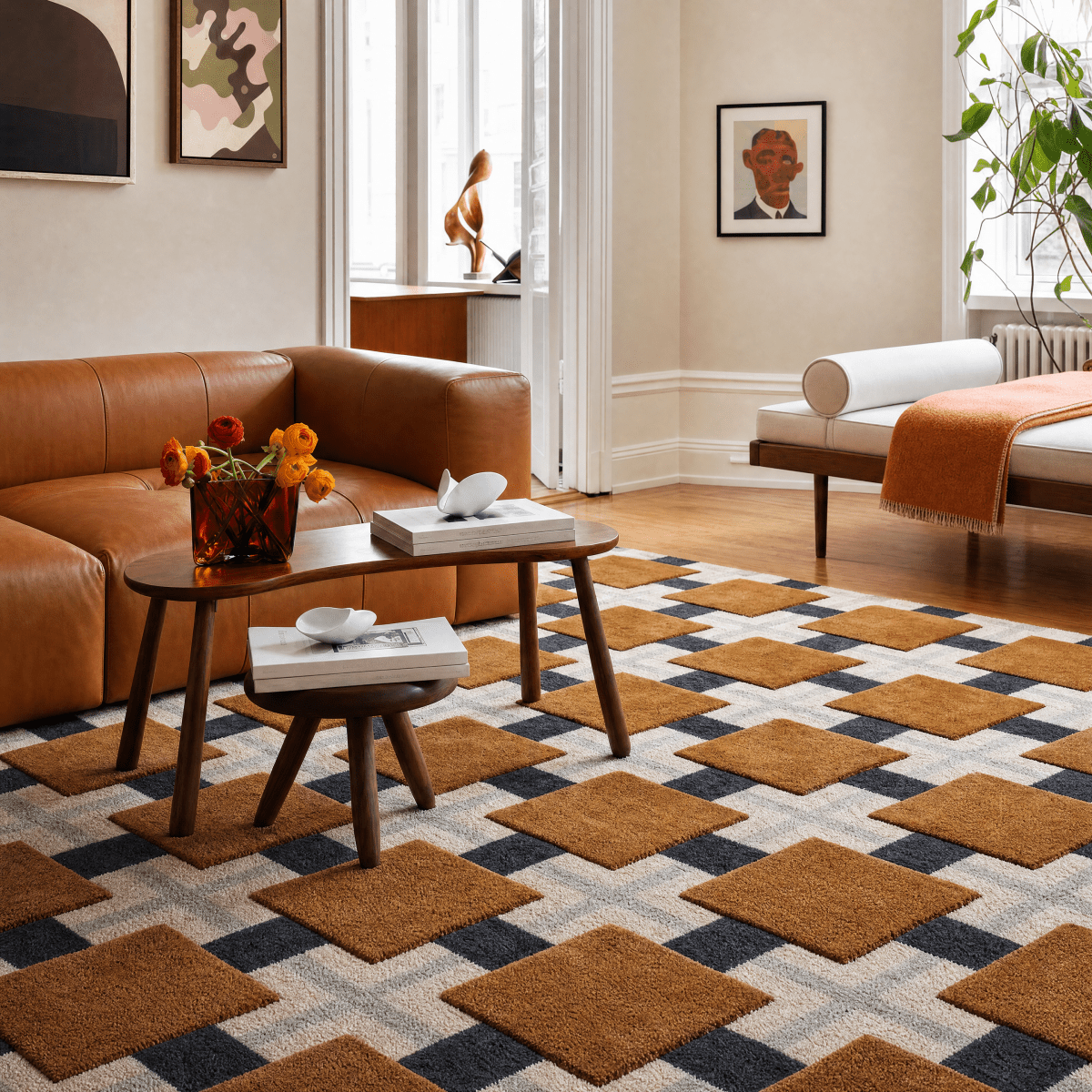 Geometric Grid Rug - FURNIBLE.