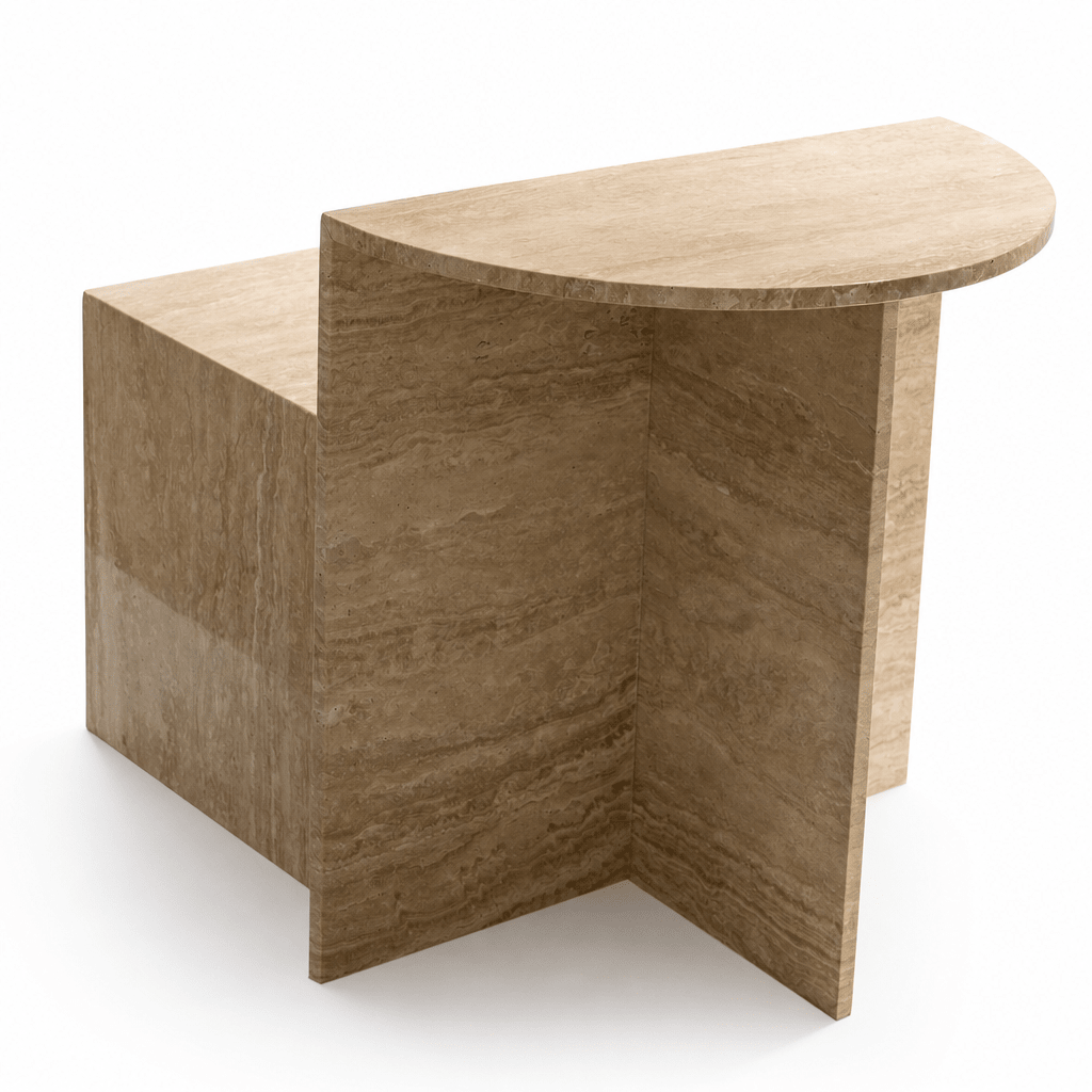 Geometric Stone Side Table Duo - FURNIBLE.