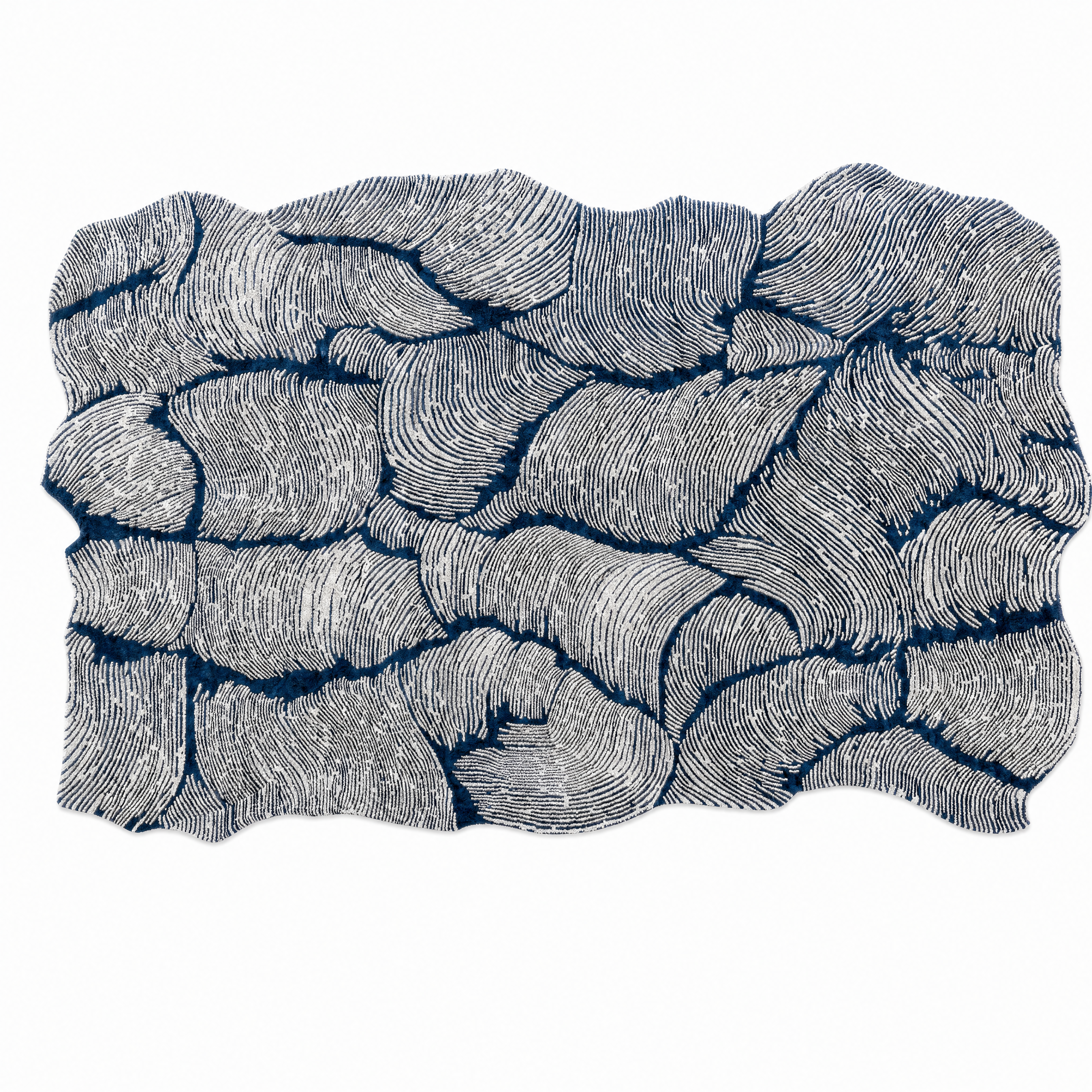 Layered Leaf Tufted Rug