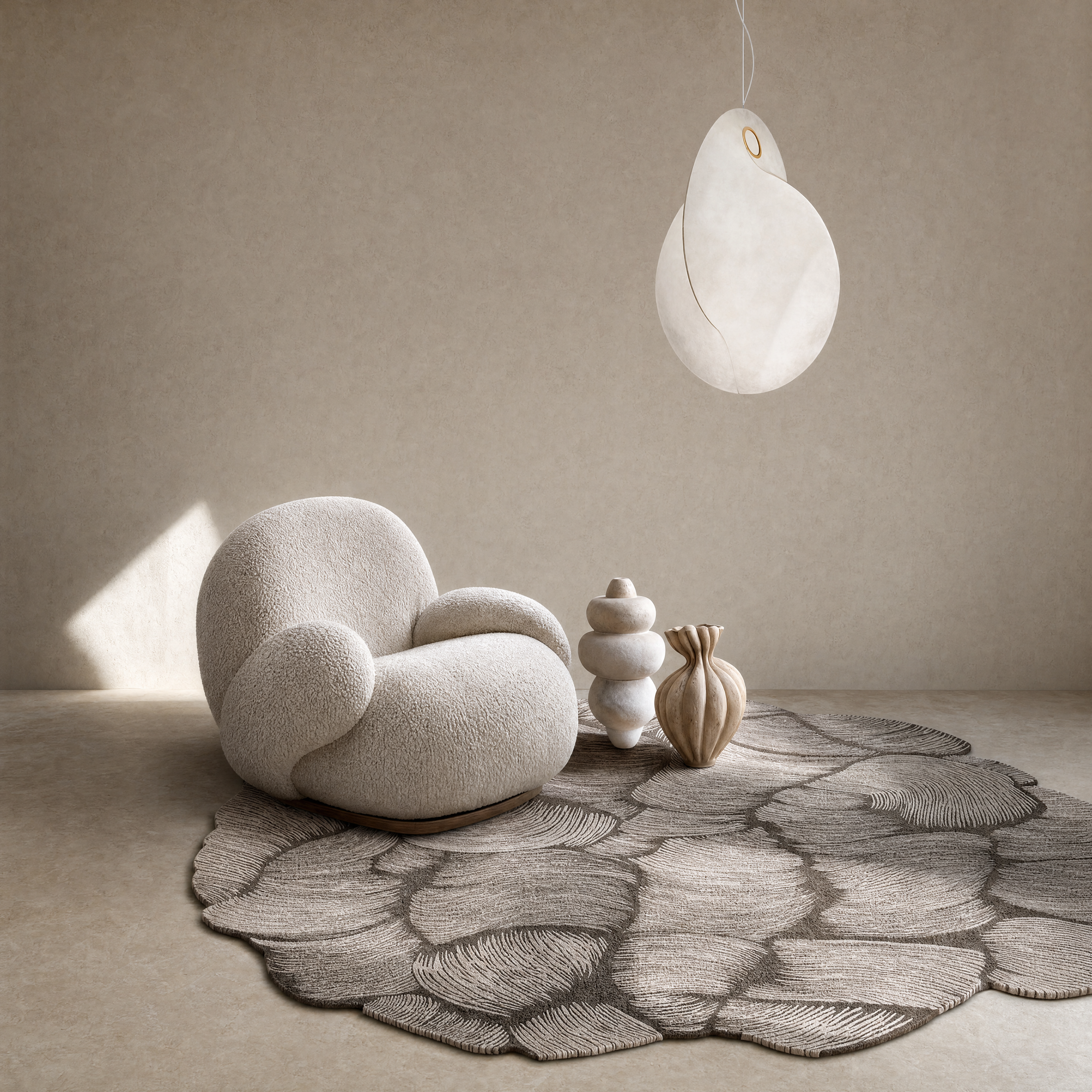 Fan Leaf Tufted Rug