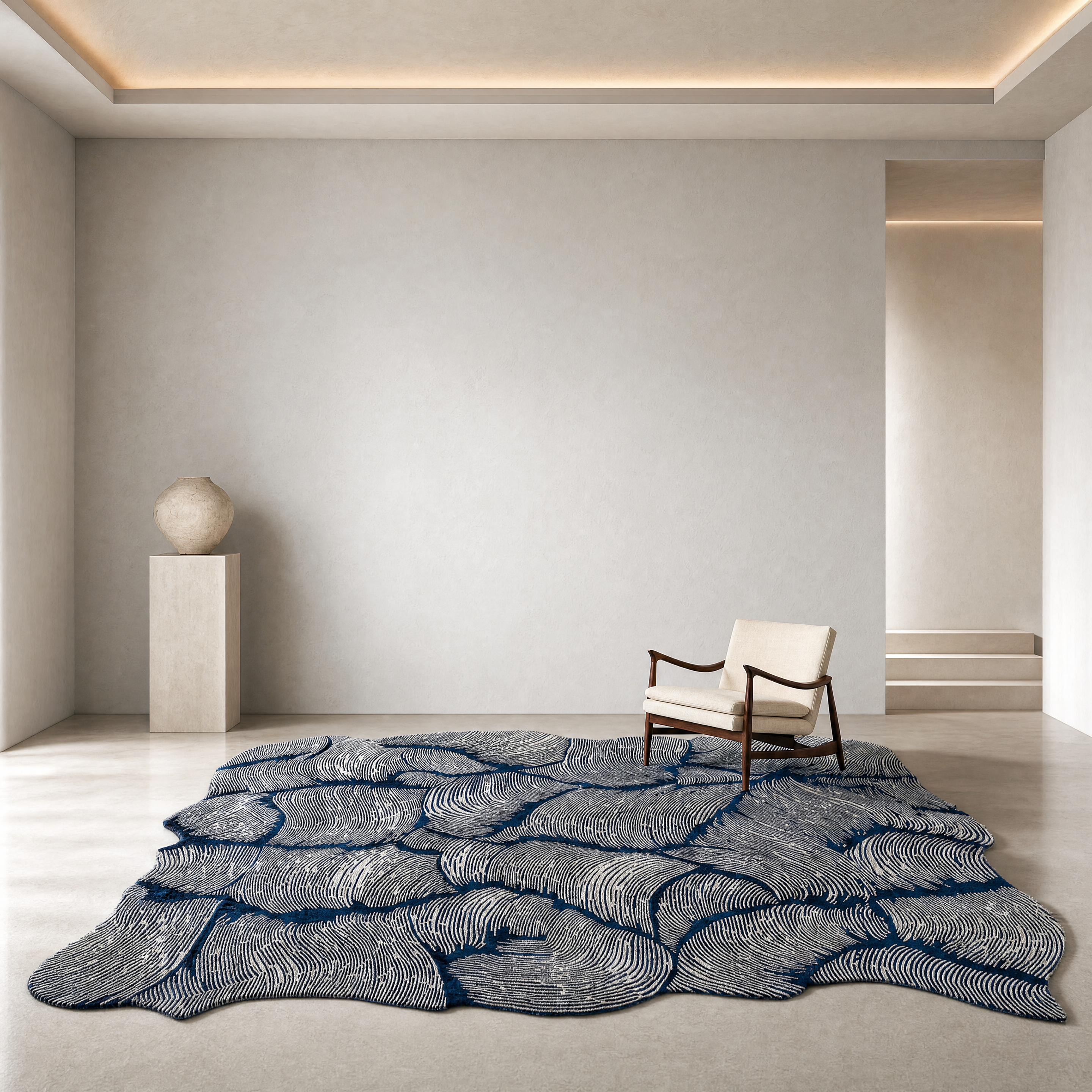Layered Leaf Tufted Rug