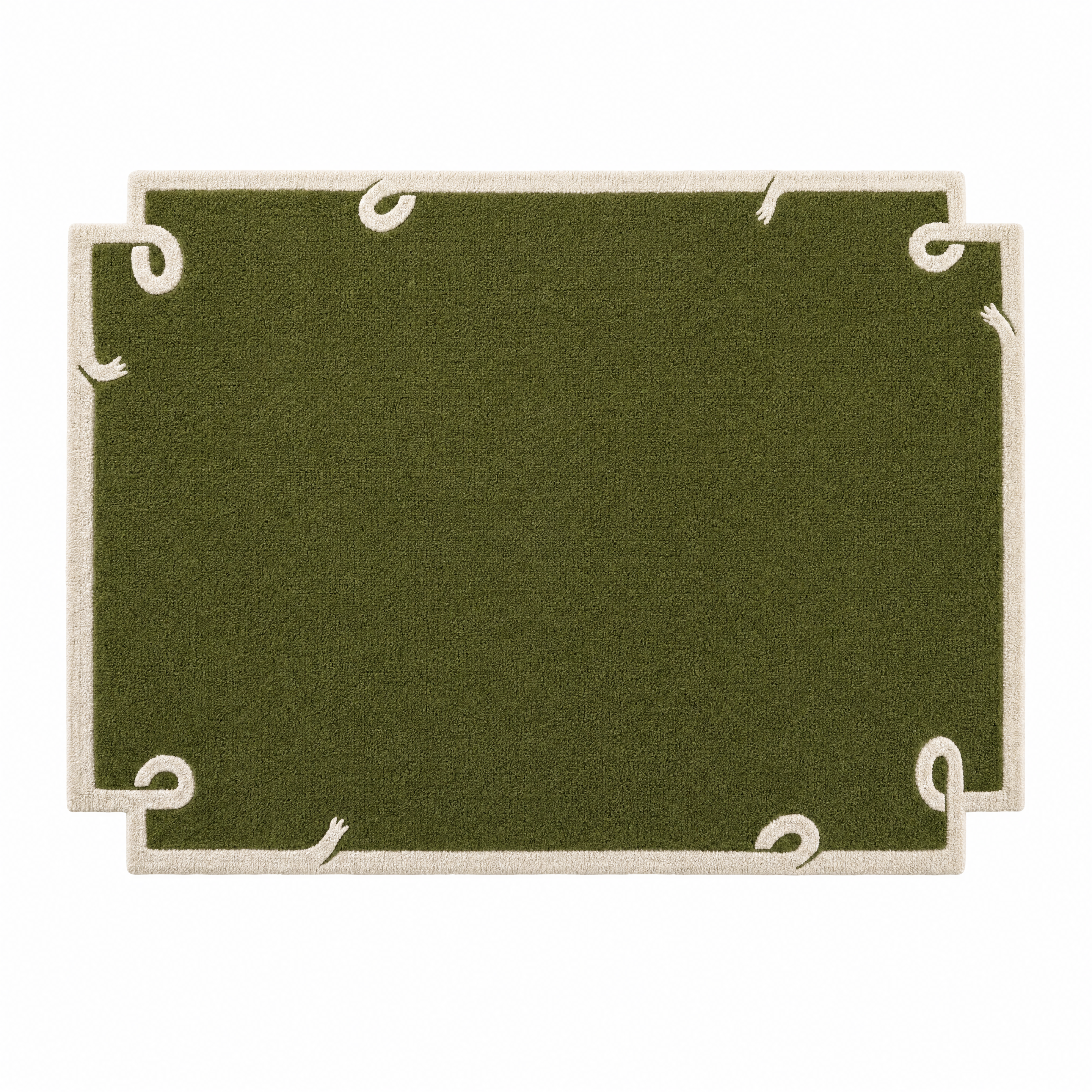 Scroll Border Tufted Rug