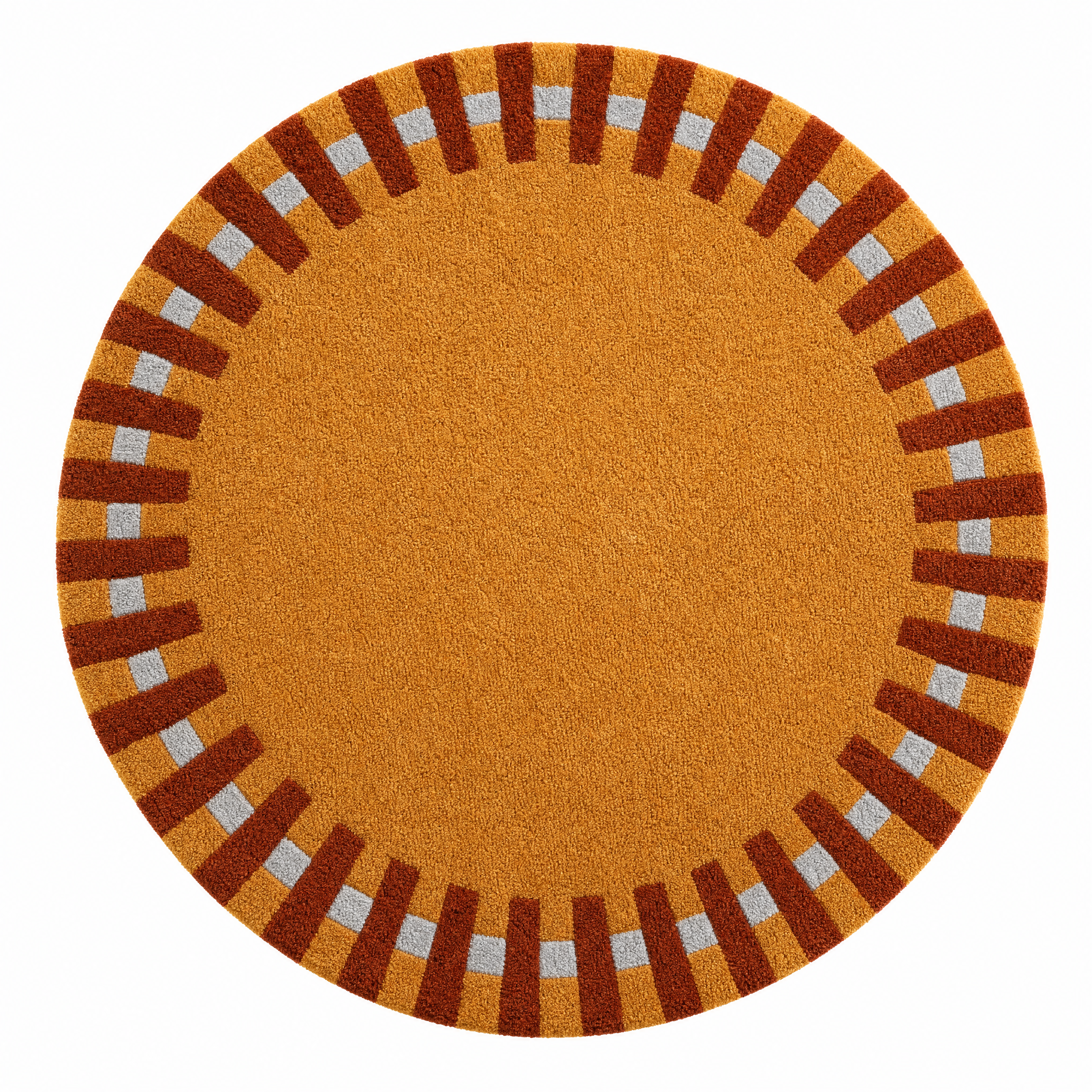 Radial Border Round Tufted Rug