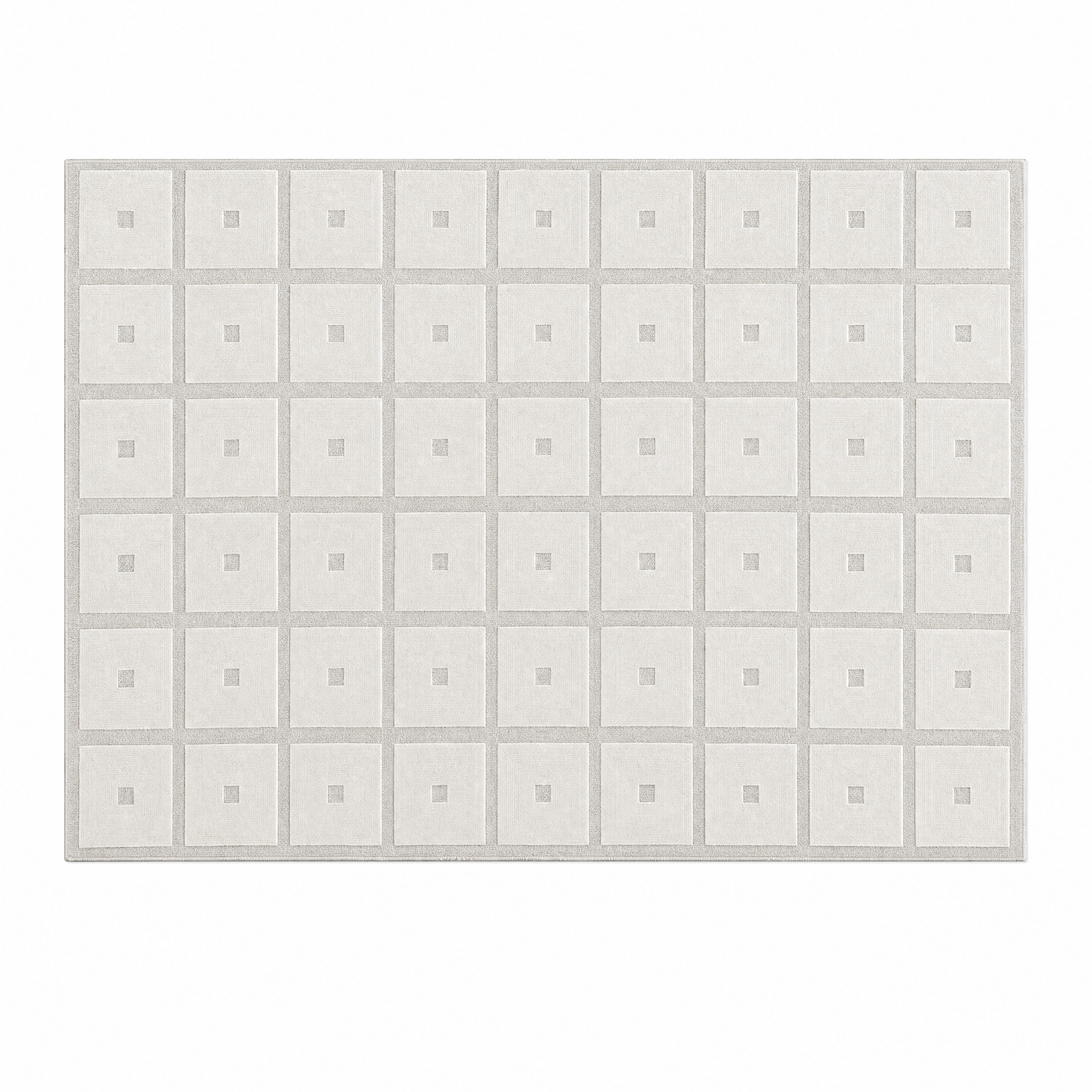 Square Grid Tufted Rug