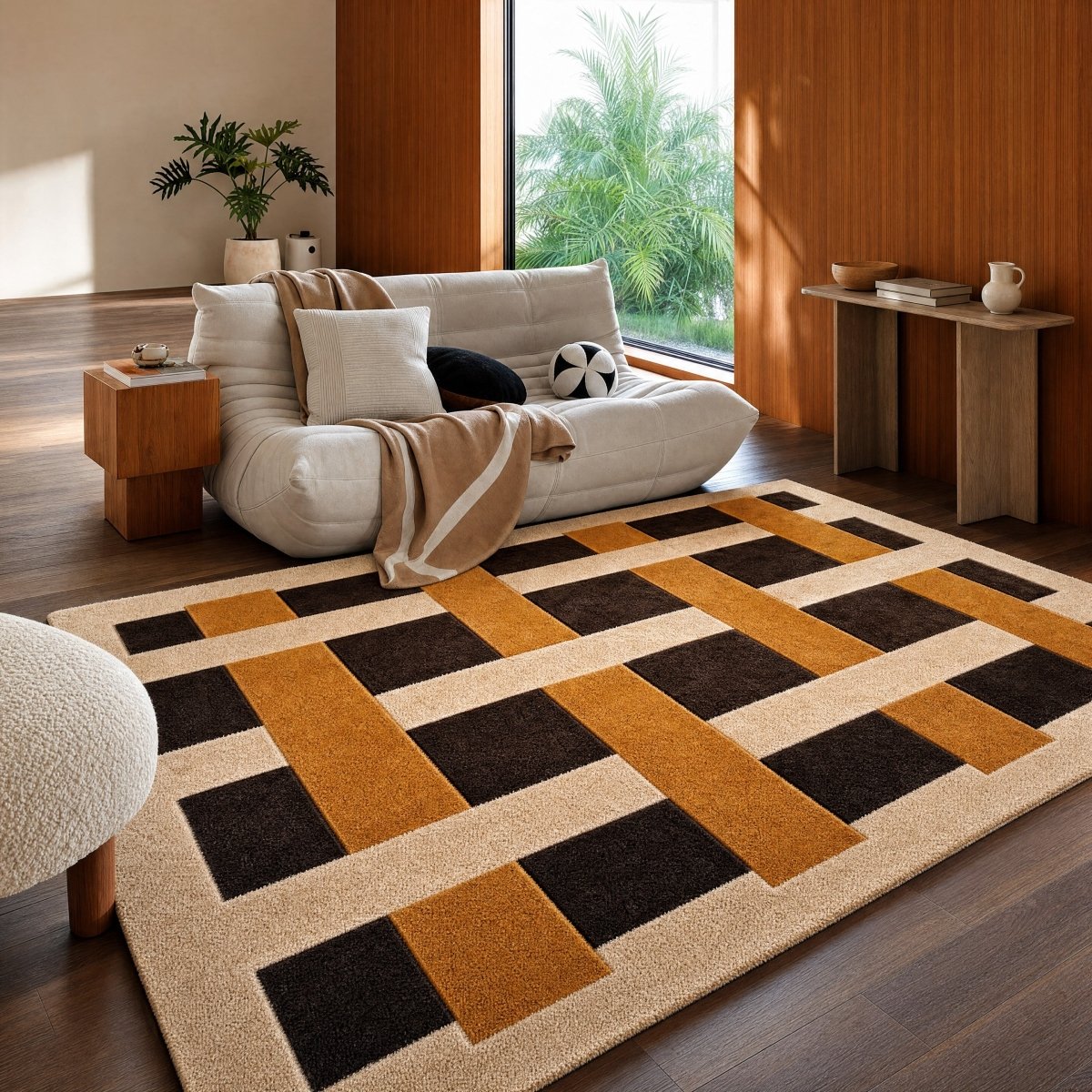Interlock Lattice Tufted Rug - FURNIBLE.