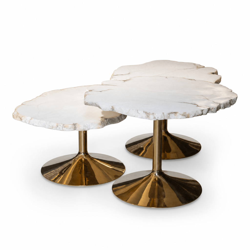 Isola Marble Table Set - FURNIBLE.