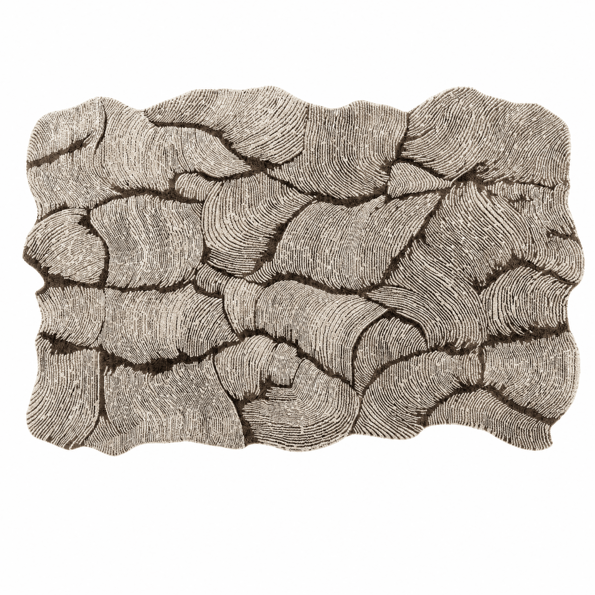 Layered Leaf Tufted Rug - FURNIBLE.