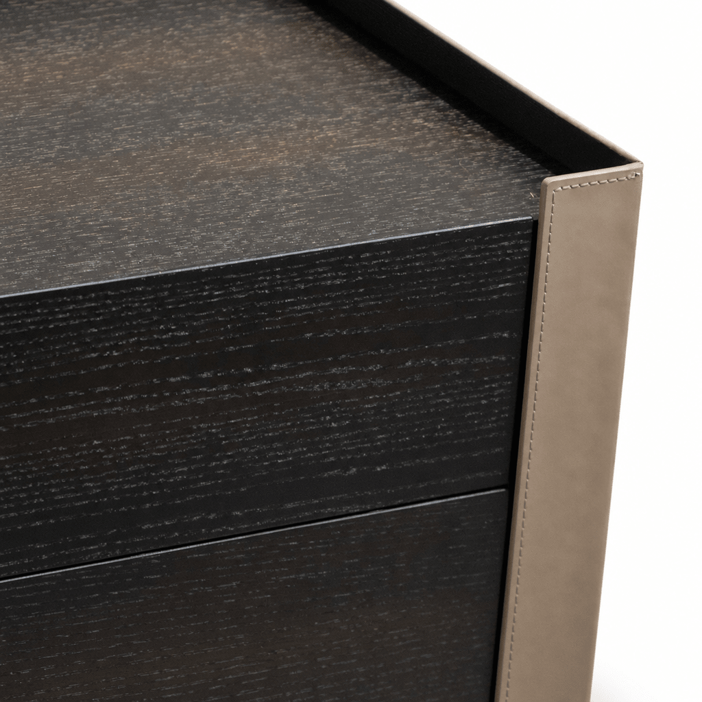 Leather Wrapped Nightstand - FURNIBLE.