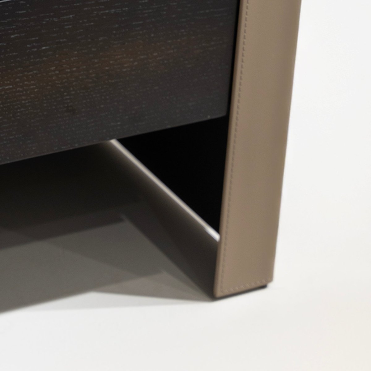 Leather Wrapped Nightstand - FURNIBLE.