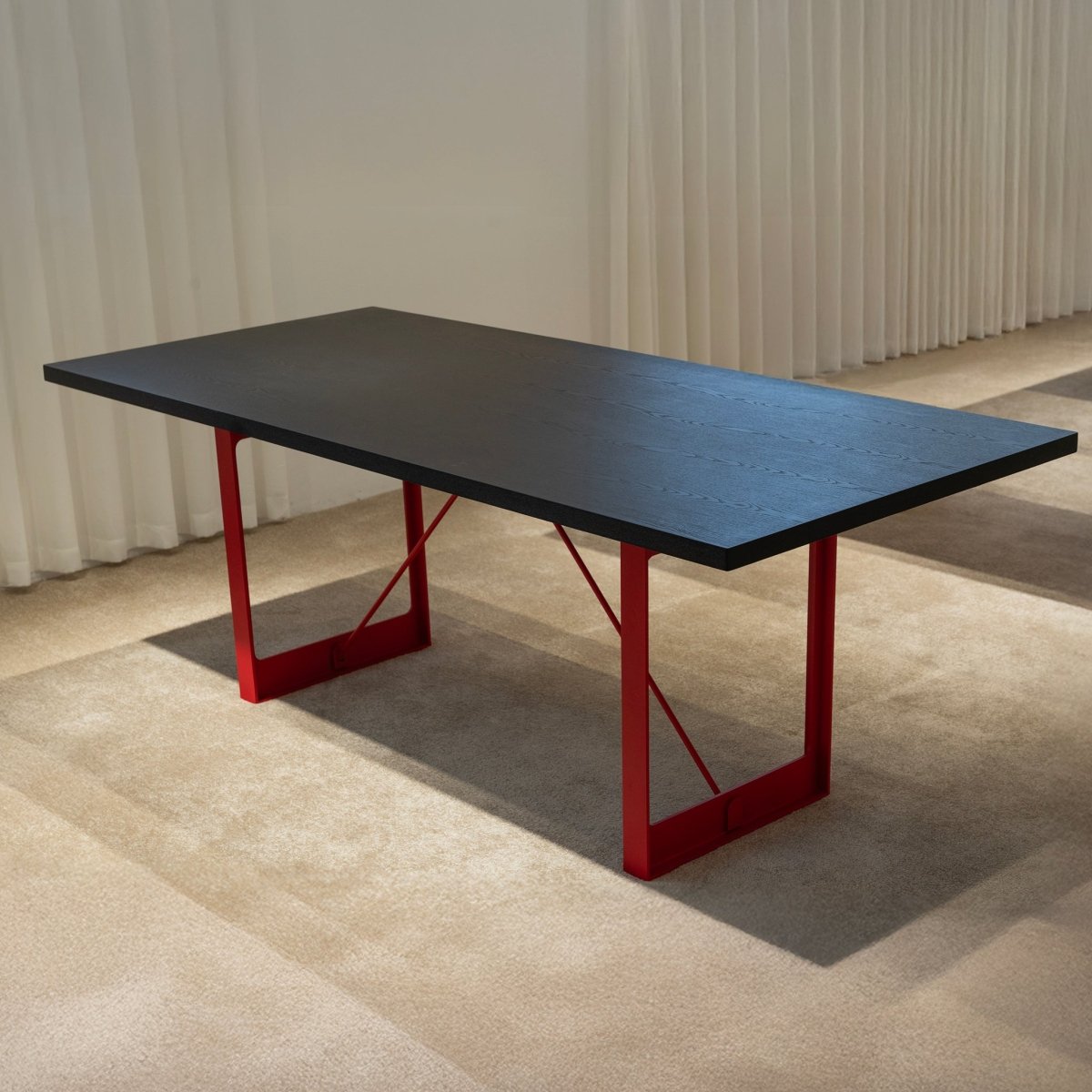 Linear Contrast Dining Table - FURNIBLE.