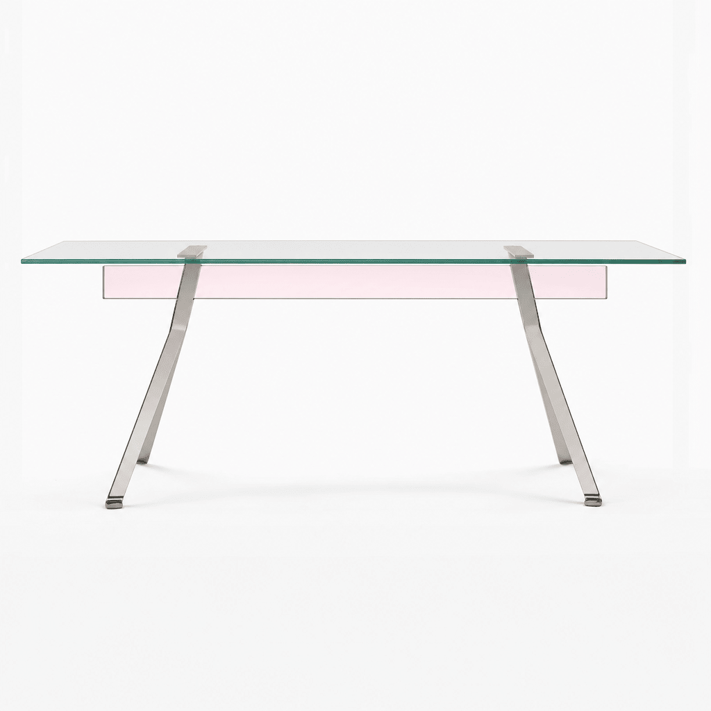 Lumi Blush Glass Dining Table - FURNIBLE.