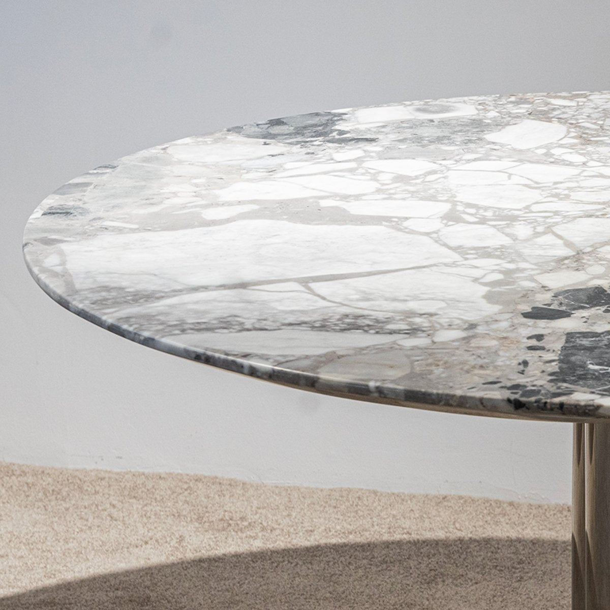 Lunar Marble Pedestal Table - FURNIBLE.