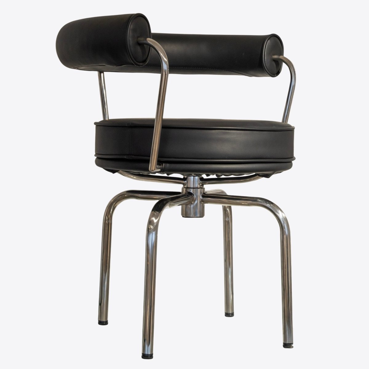 Mid - Century Chrome Swivel Chair - FURNIBLE.