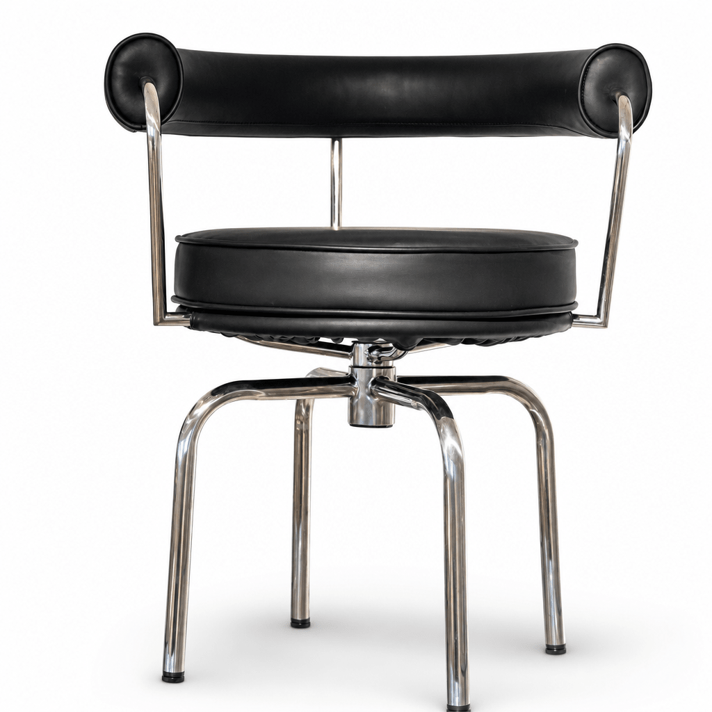Mid-Century Chrome Swivel Chair - FURNIBLE.