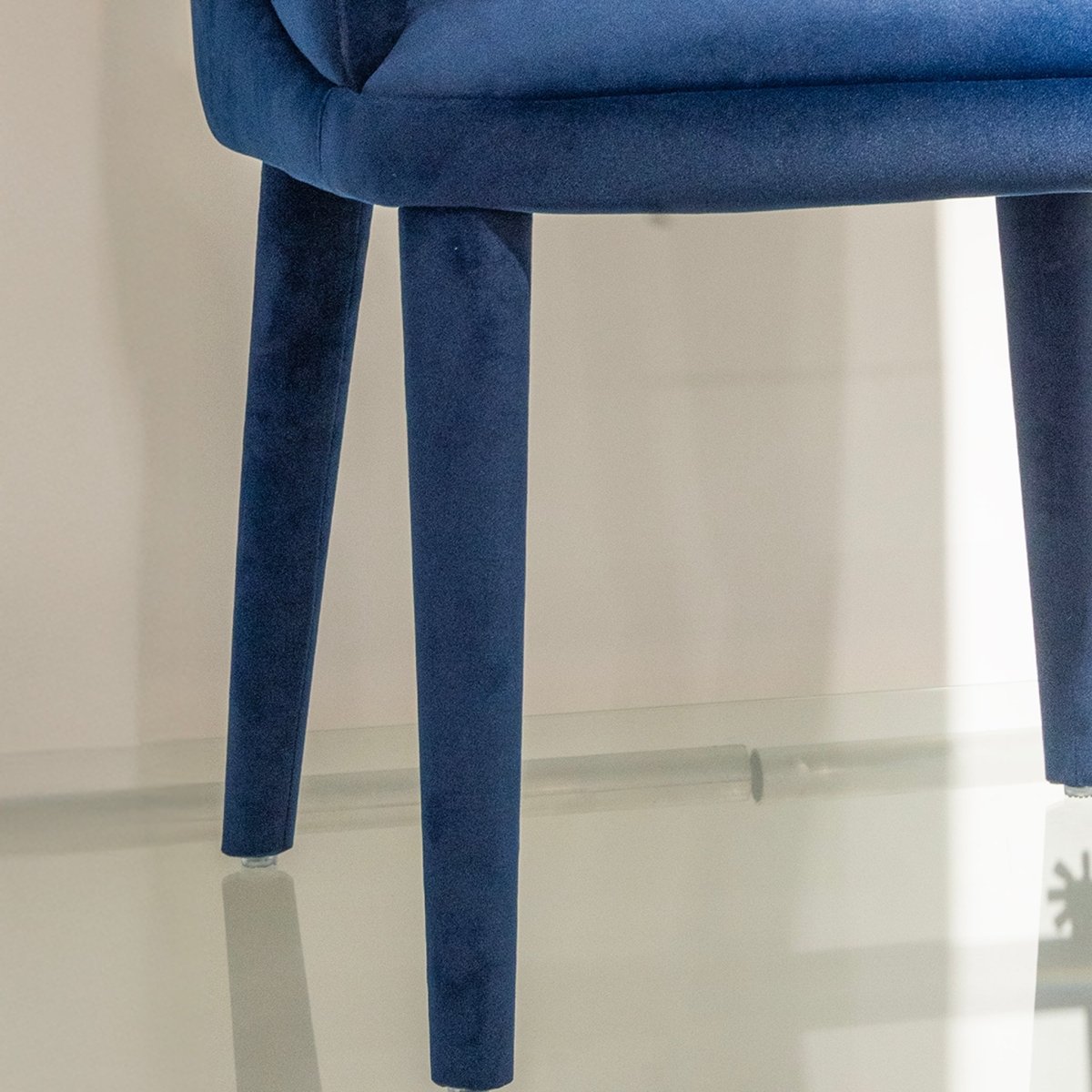 Navy Velvet Armchair - FURNIBLE.
