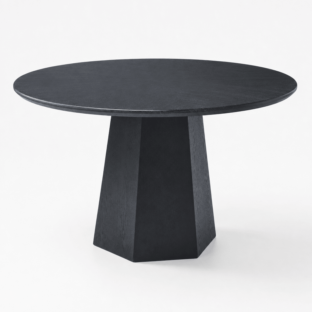 Noir Round Dining Table - FURNIBLE.