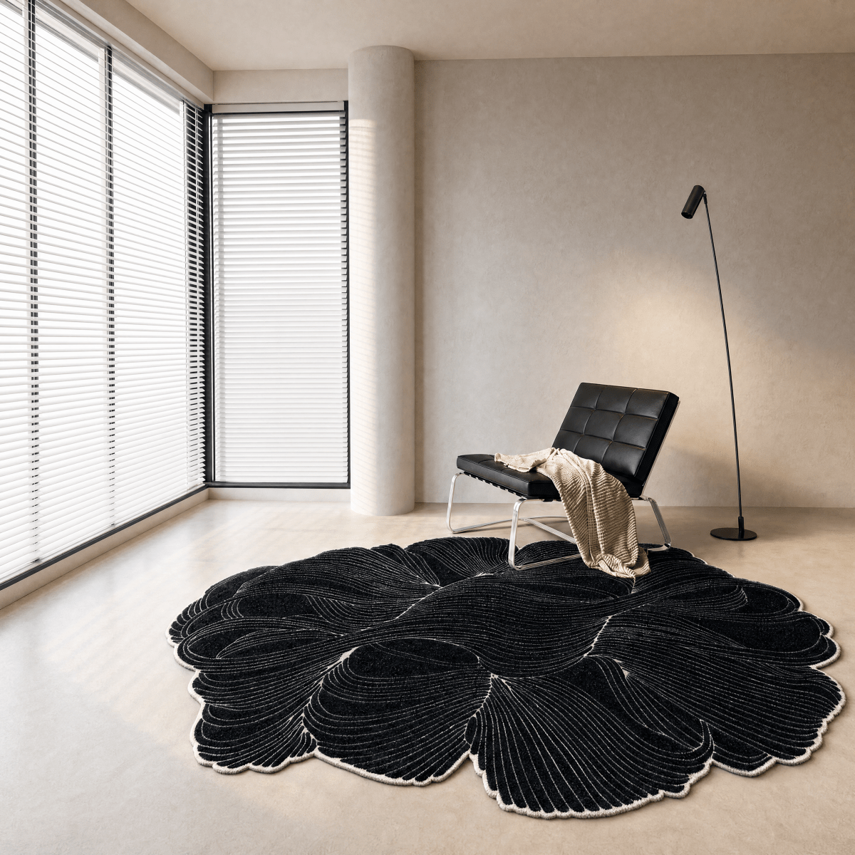 Petal Linework Rug - FURNIBLE.