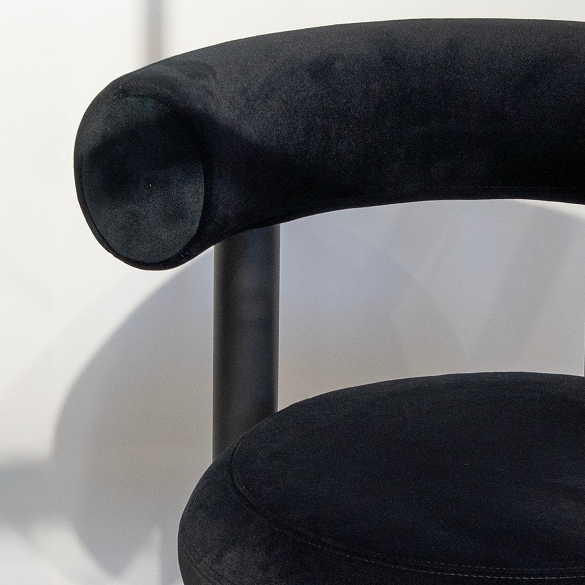 Plush Black Velvet Chair - FURNIBLE.