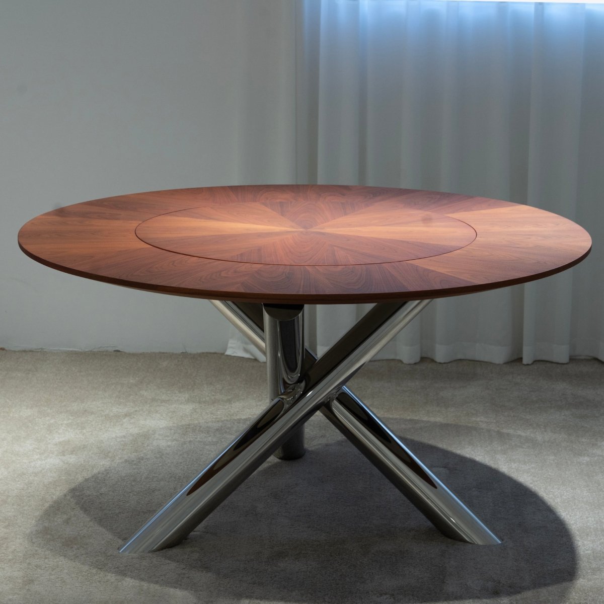 Radial Veneer Dining Table - FURNIBLE.