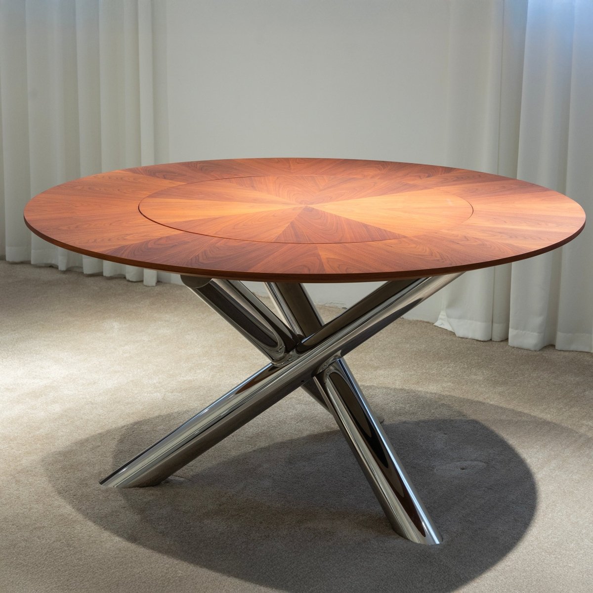 Radial Veneer Dining Table - FURNIBLE.