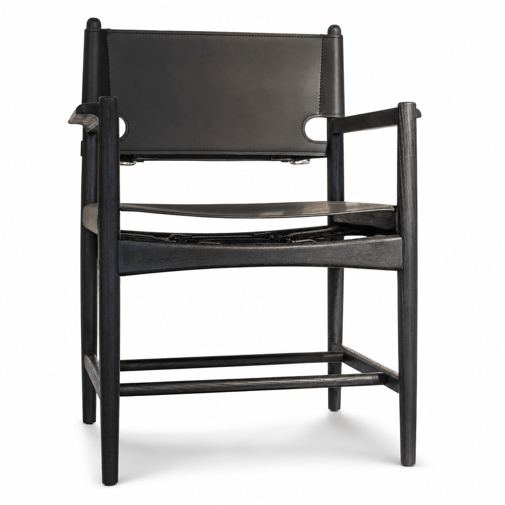 Saddle Leather Dining Armchair - FURNIBLE.