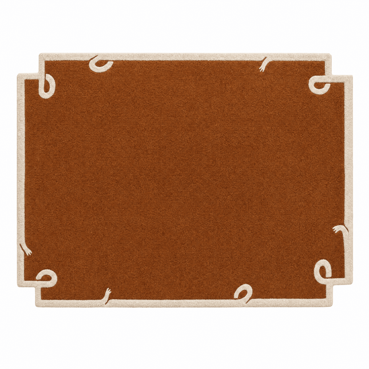 Scroll Border Tufted Rug - FURNIBLE.