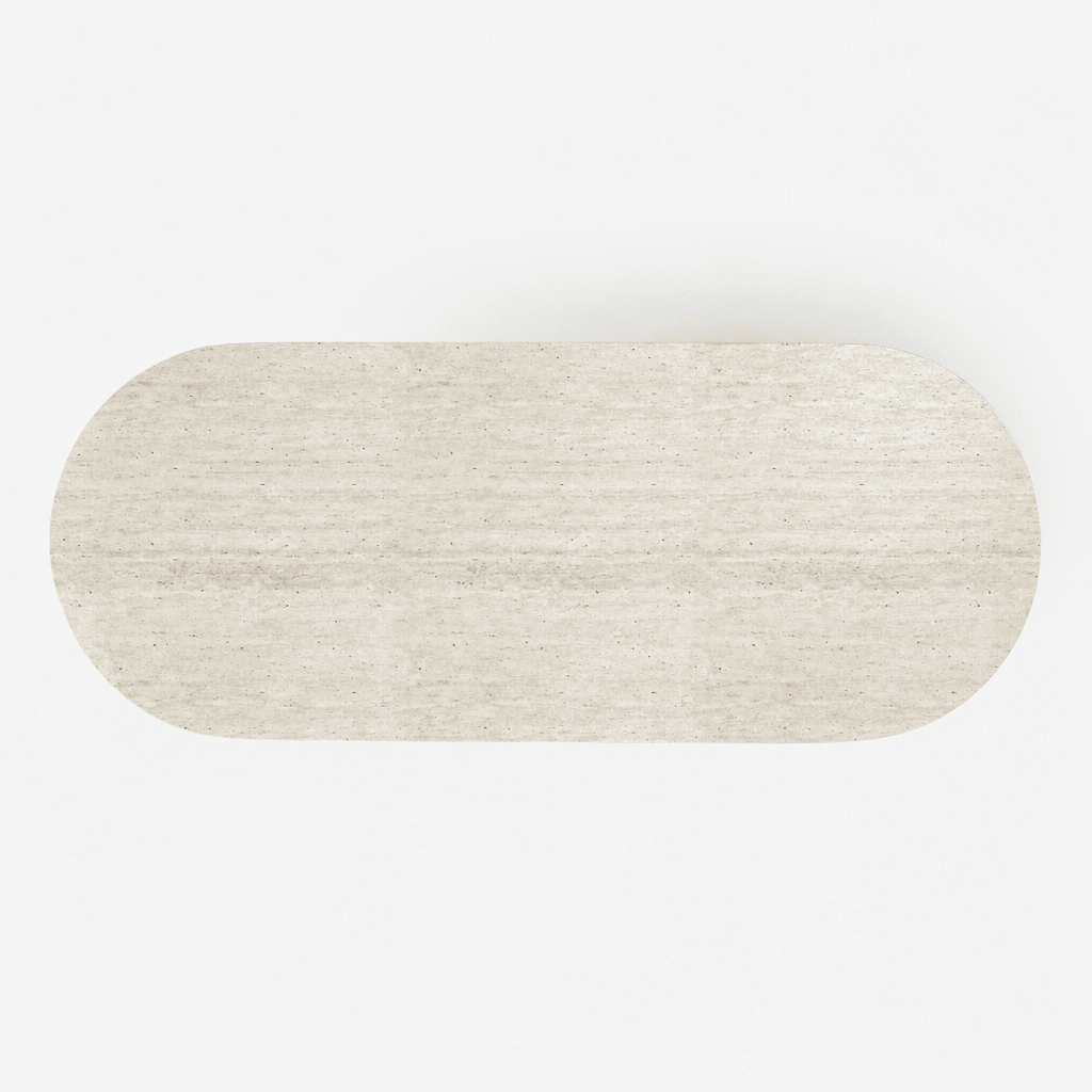 Sienna Travertine Oval Dining Table - FURNIBLE.