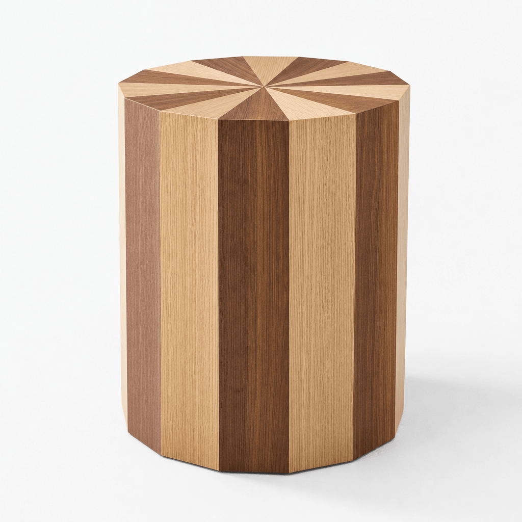 Stripe Parquet Side Table - FURNIBLE.