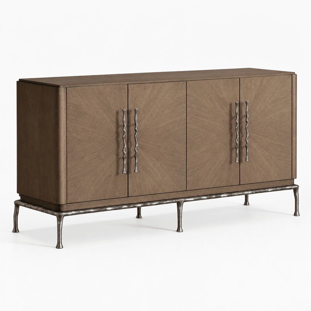 Sunburst Walnut Sideboard - FURNIBLE.