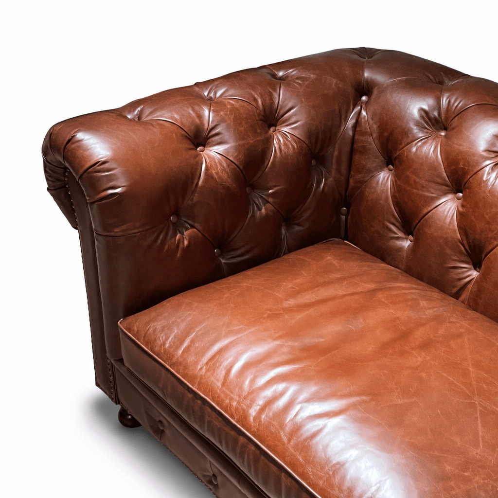 Tufted Leather Chesterfield Sofa - FURNIBLE.