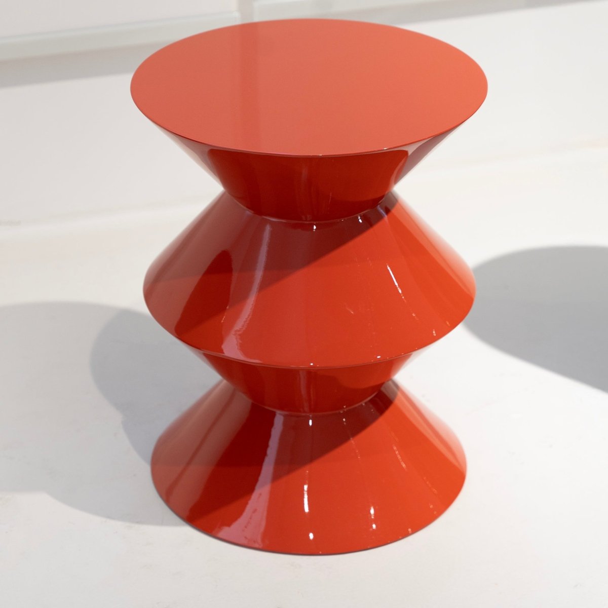 Vermillion Hourglass Accent Table - FURNIBLE.
