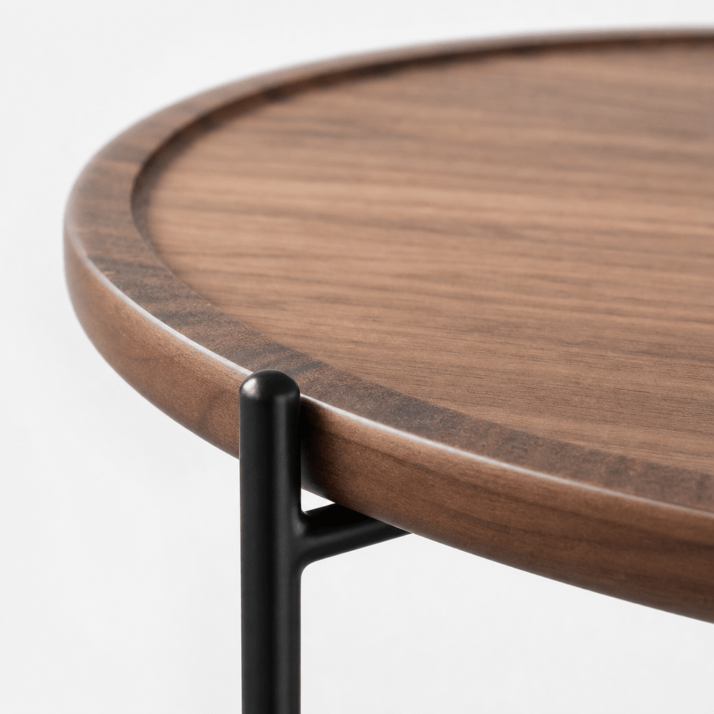 Walnut Storage Side Table - FURNIBLE.