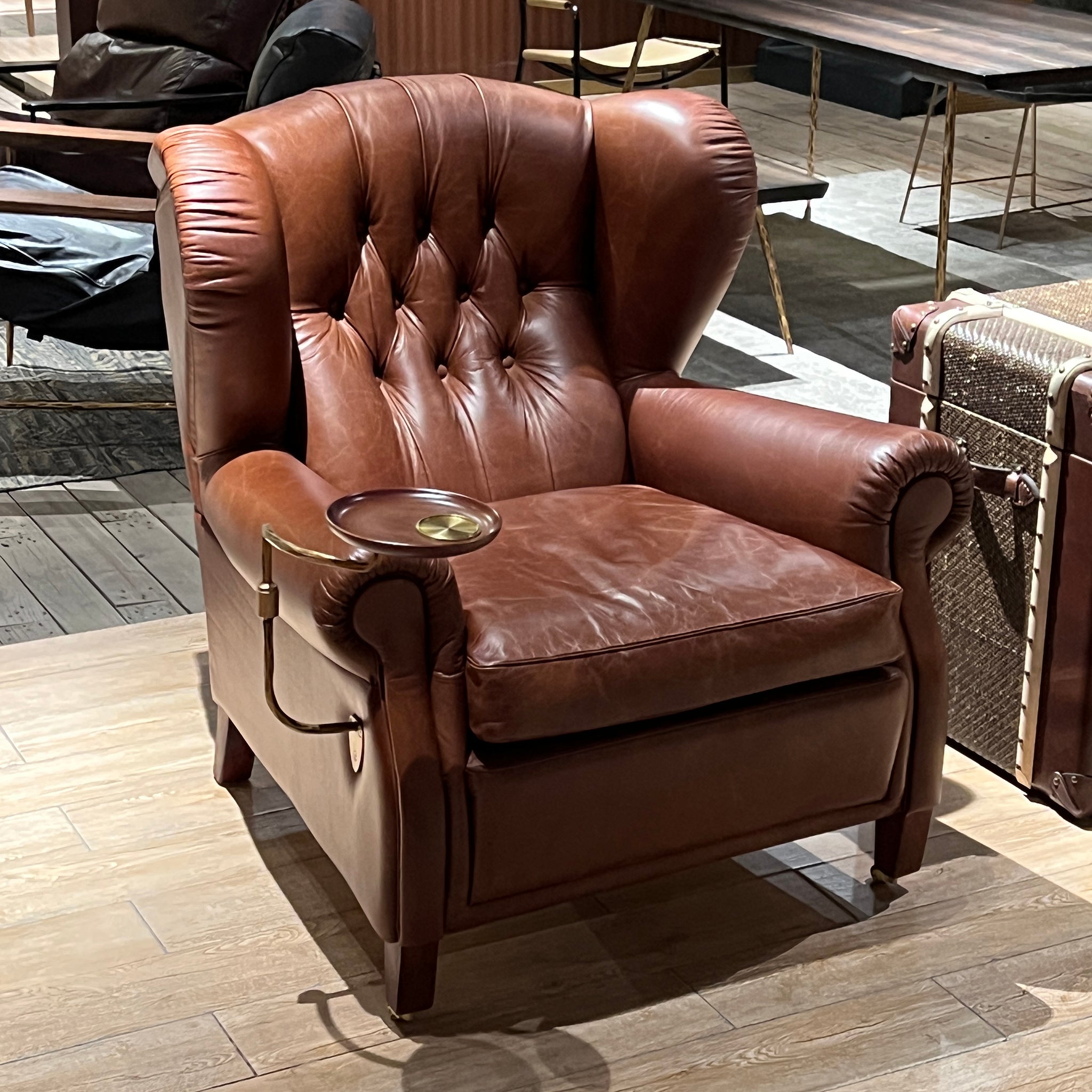 Chesterfield Armchair with Swivel Tray