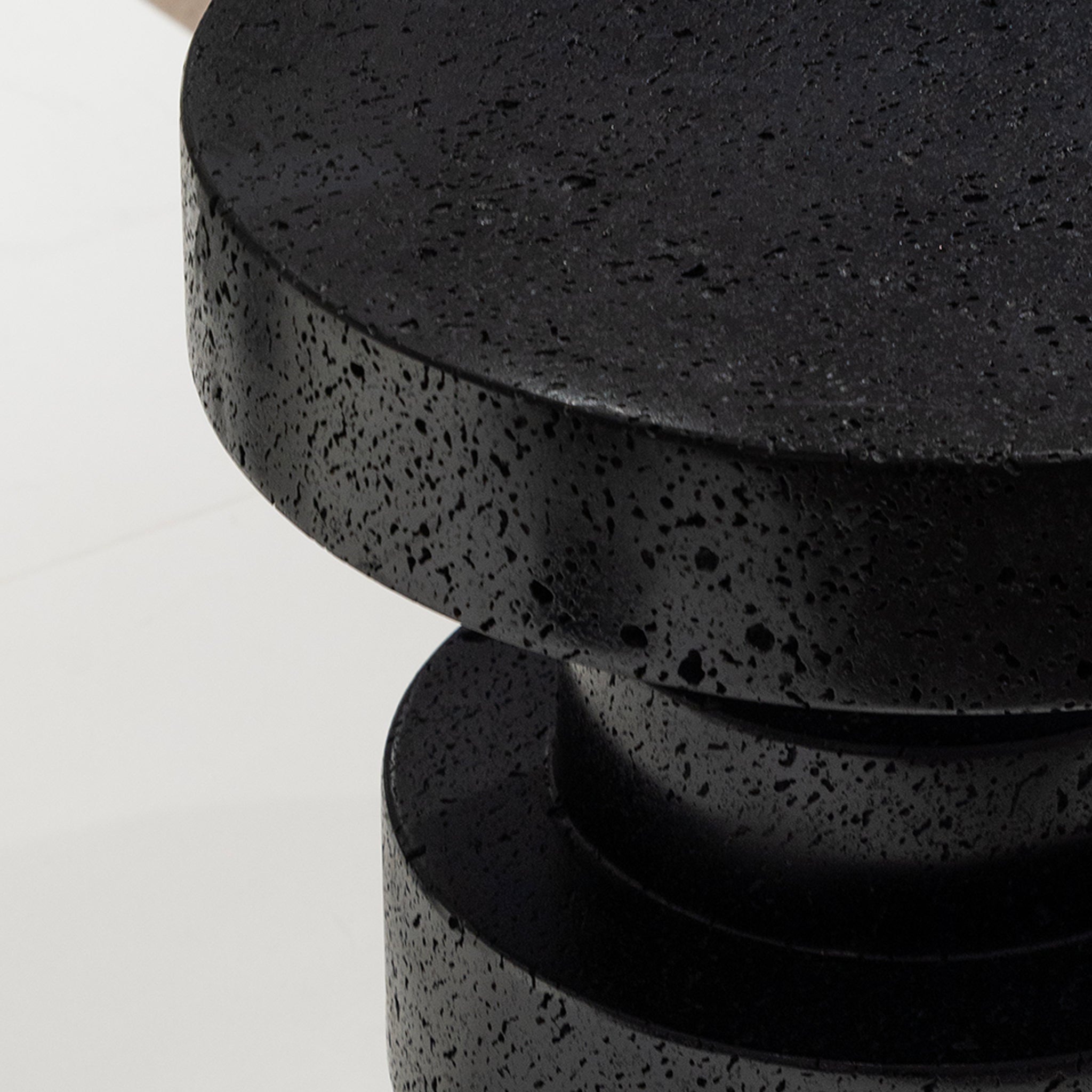 Textured Black Accent Stool