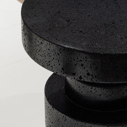 Textured Black Accent Stool