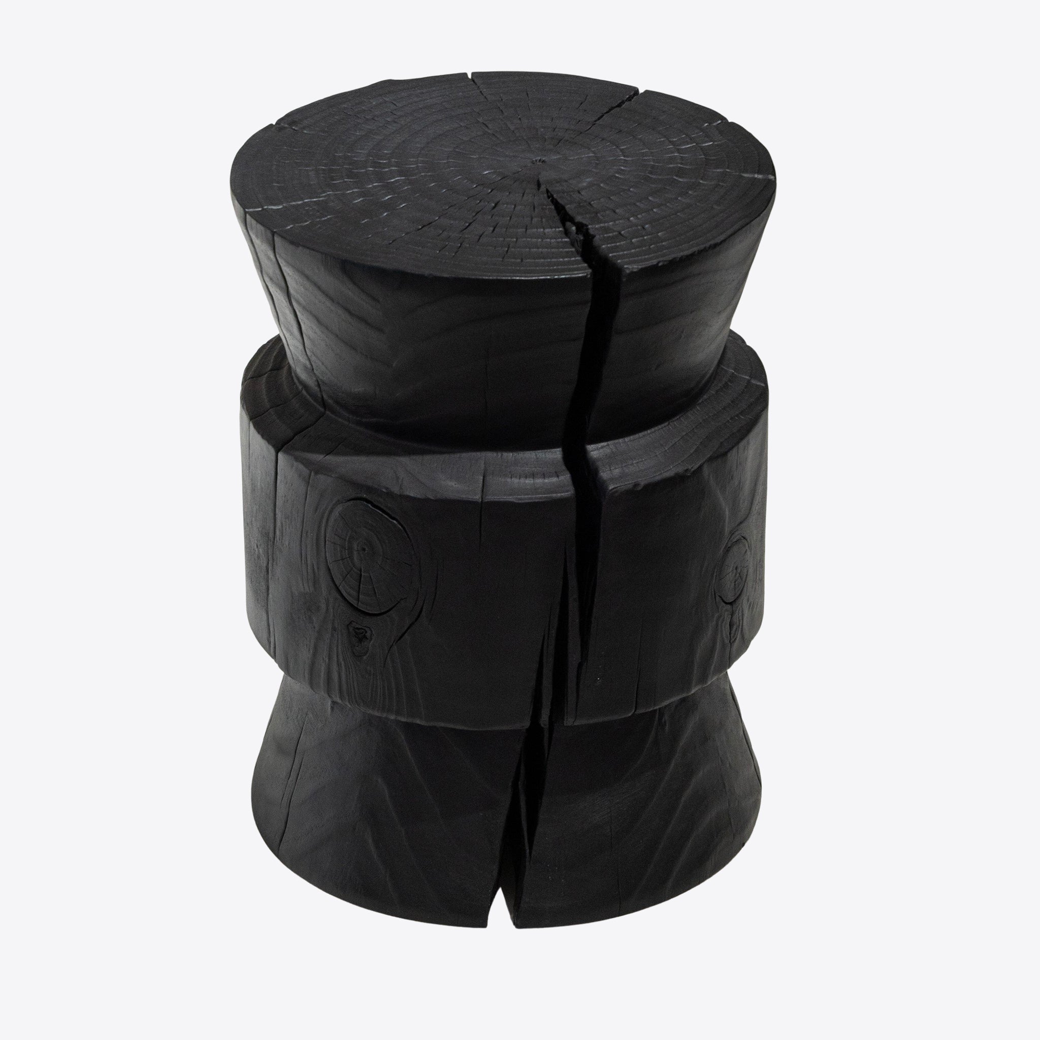 Carved Wood Accent Stool